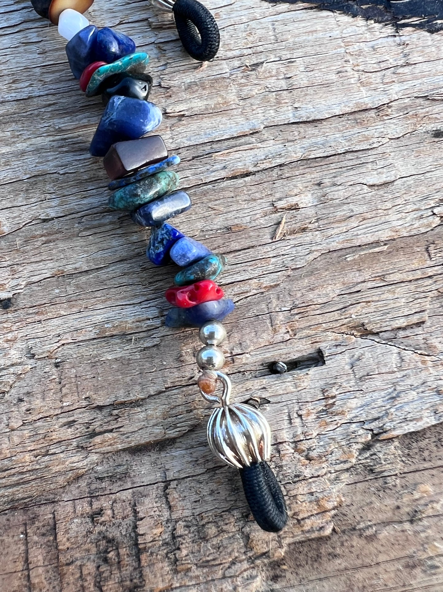 Handmade by Elaine Cortez Multi-stone 7mm Bead Eye-Glass Holder 26β Eye-glass Holder