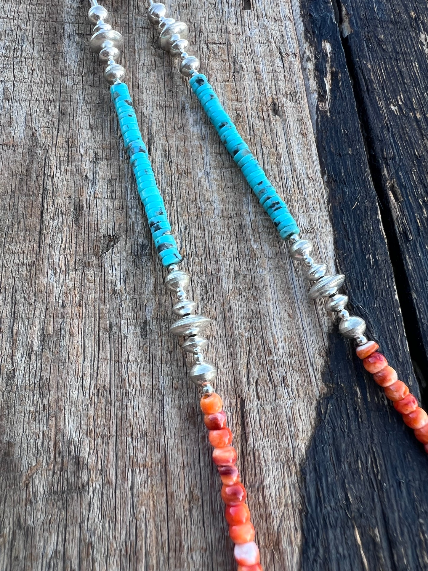 Campitos Turquoise & Sterling Bead 4-8mm Necklaces 27β