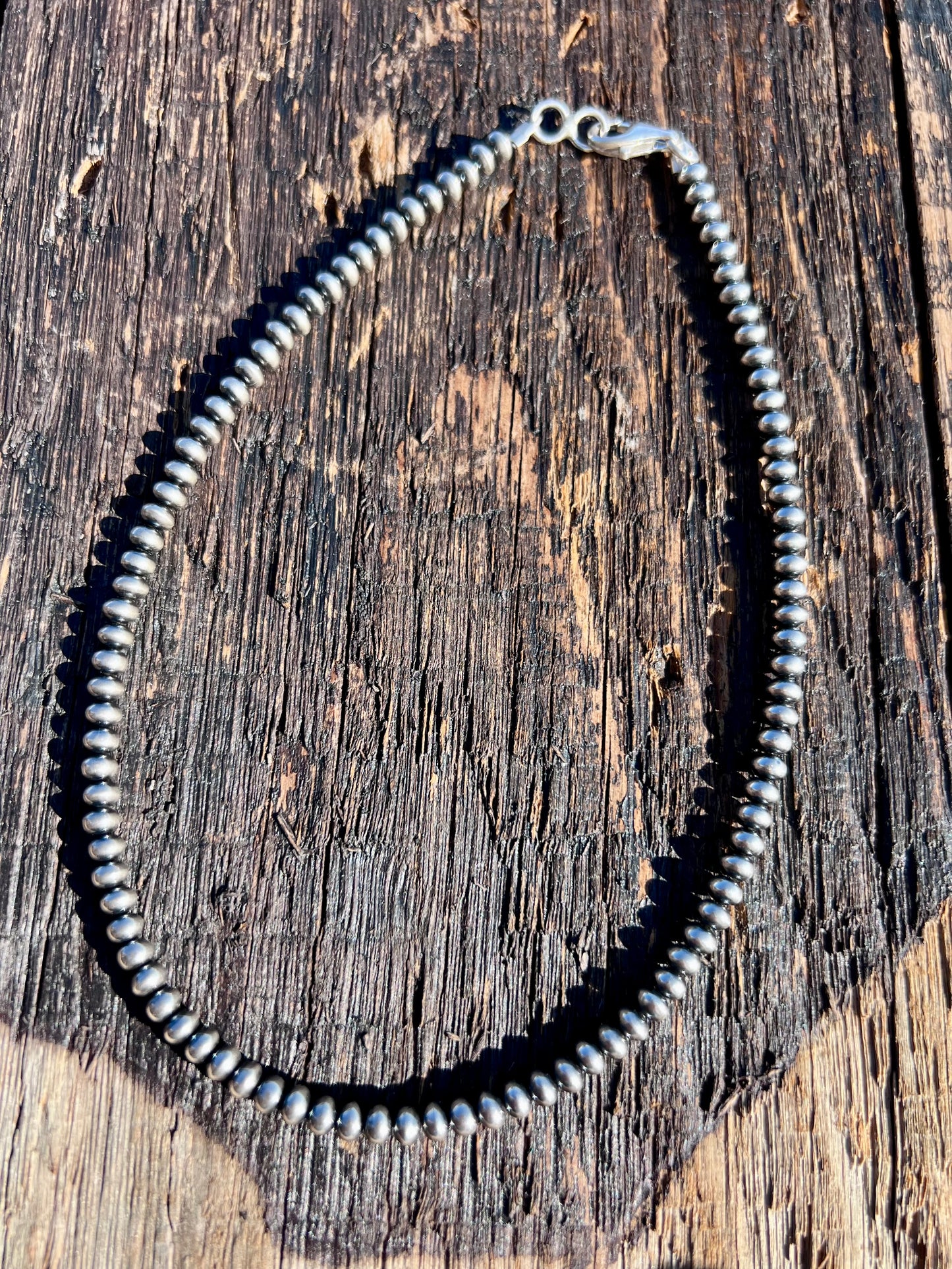 Sterling Oxy Rondelle Bead 4mm Necklace 14β