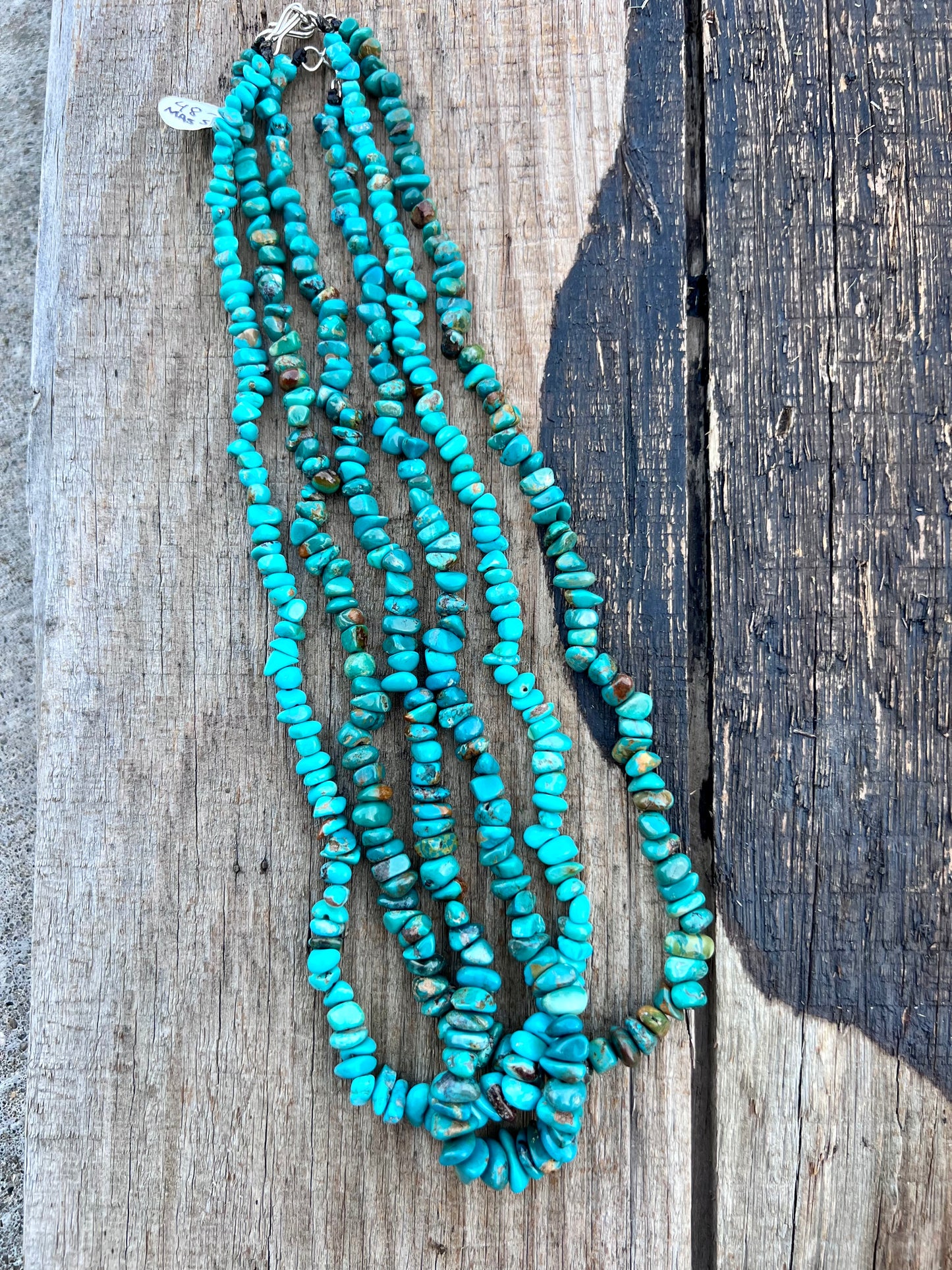 3 Single-Strand 19” Manshaan Turquoise Necklaces w/ Sterling Clasp