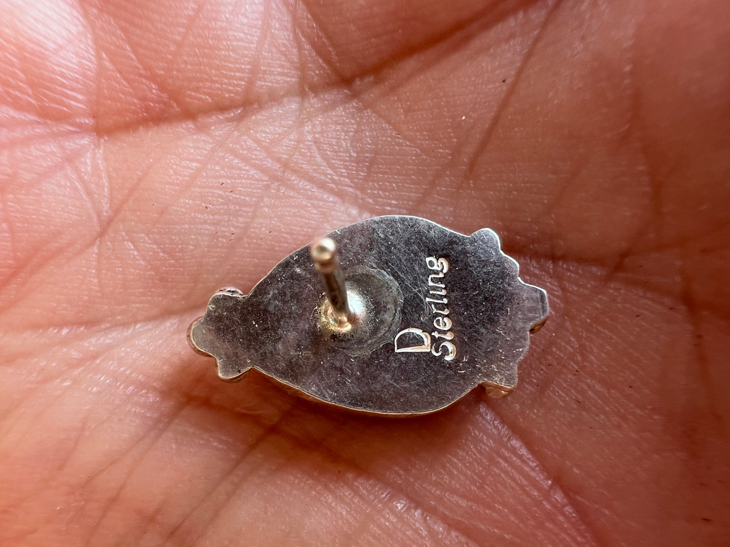 Native Navajo Handmade Sterling & New Lander Variscite Post 5/8β