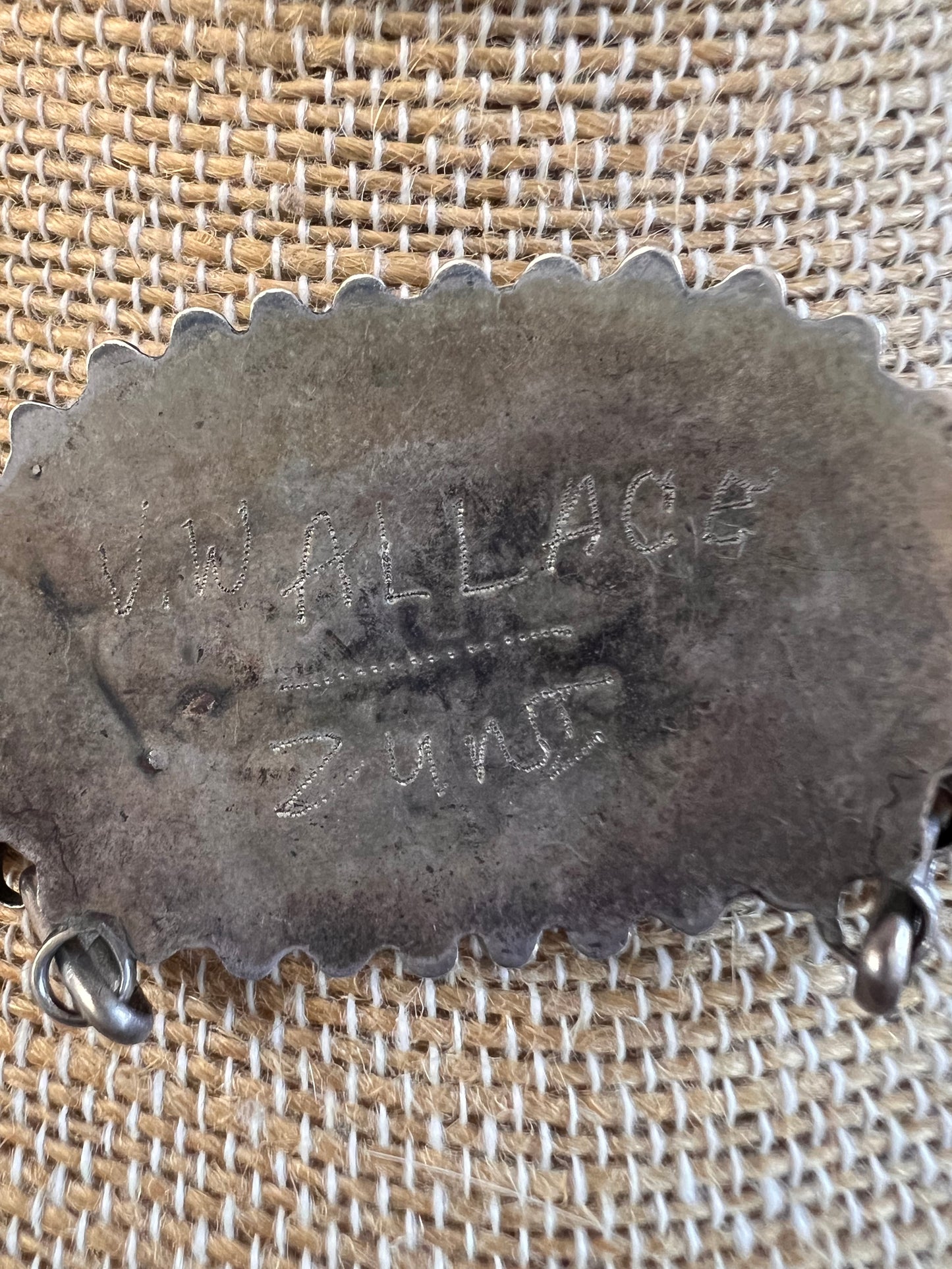 Vintage Zuni Handmade by Vernon Wallace. Turquoise Petit Point Cluster Necklace & Earring Set