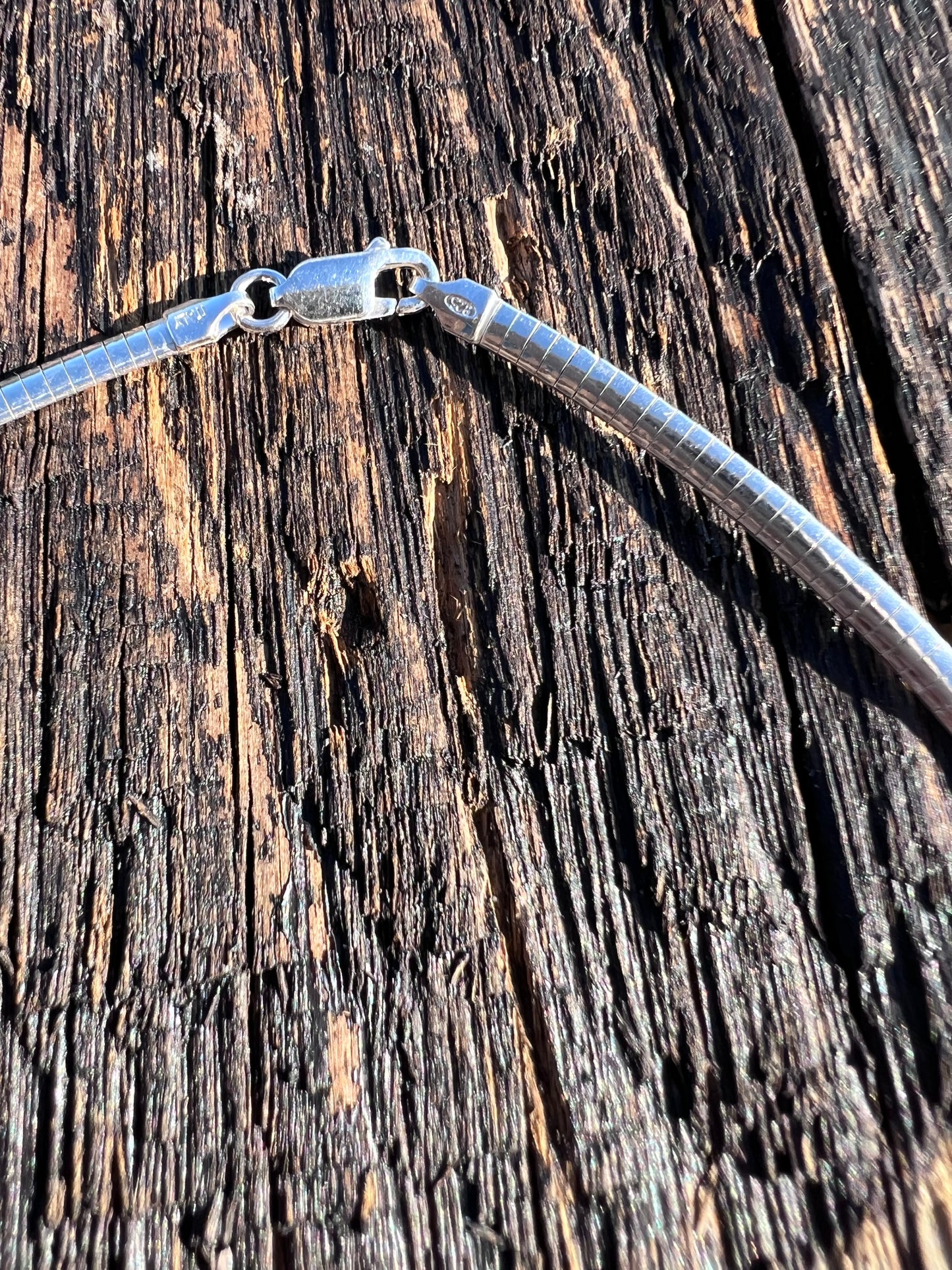 Sterling Silver Heavy Omega 4mm Necklace 16”