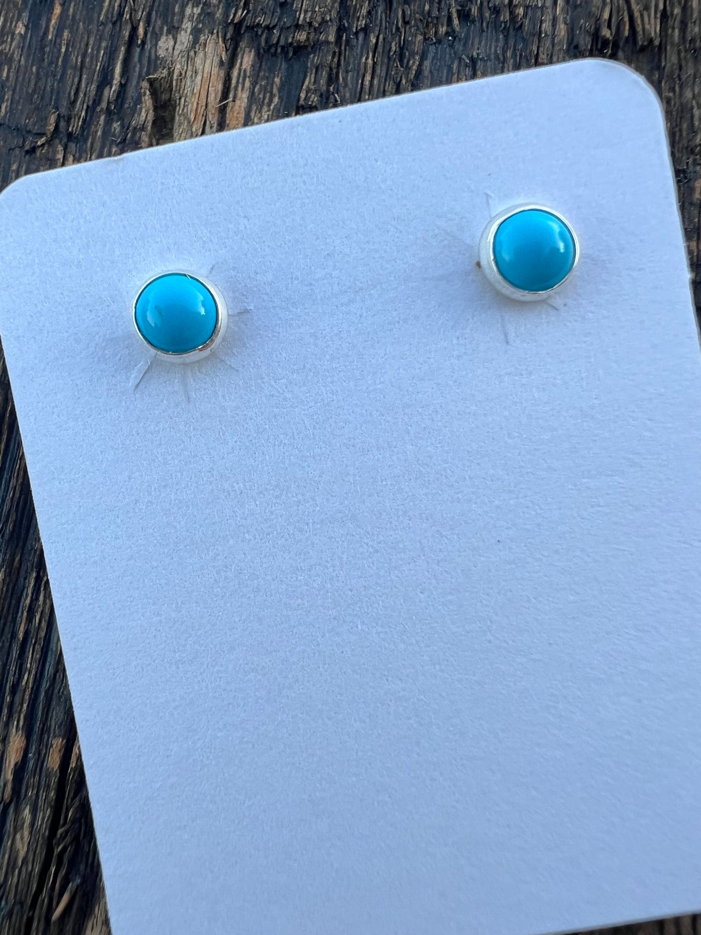 Sterling & Turquoise 6mm Stud Earrings