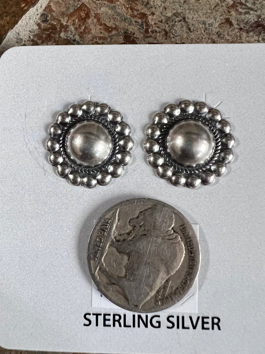 Sterling Silver Concho Post Earrings 3/4β