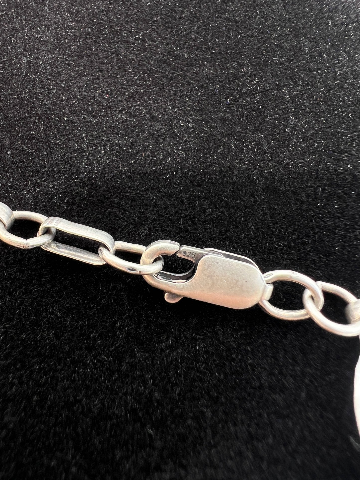Navajo Handmade Sterling Silver Oxidized Paperclip/O-ring link necklace 18”
