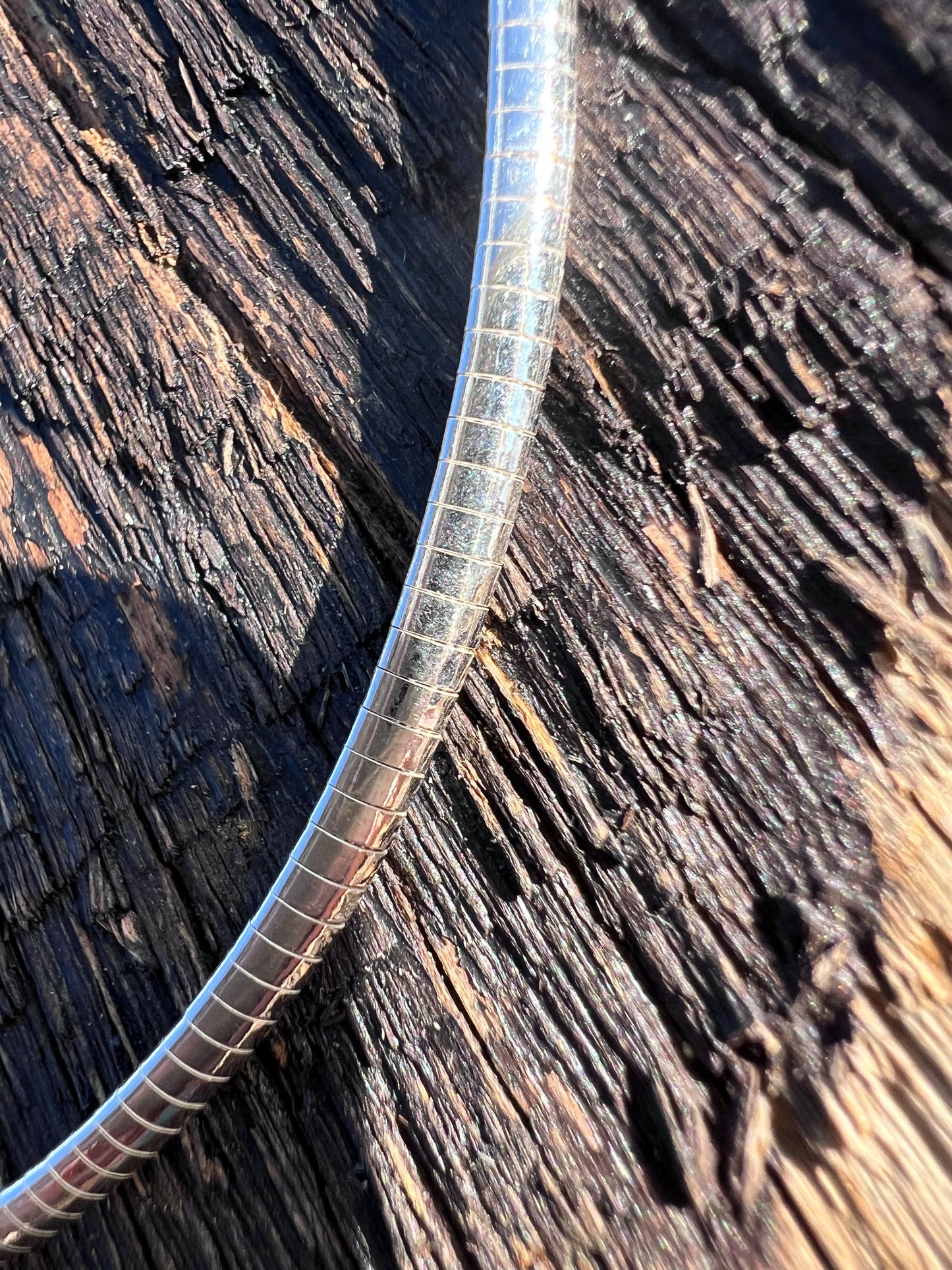 Sterling Silver Heavy Omega 3.5mm Necklace 18”