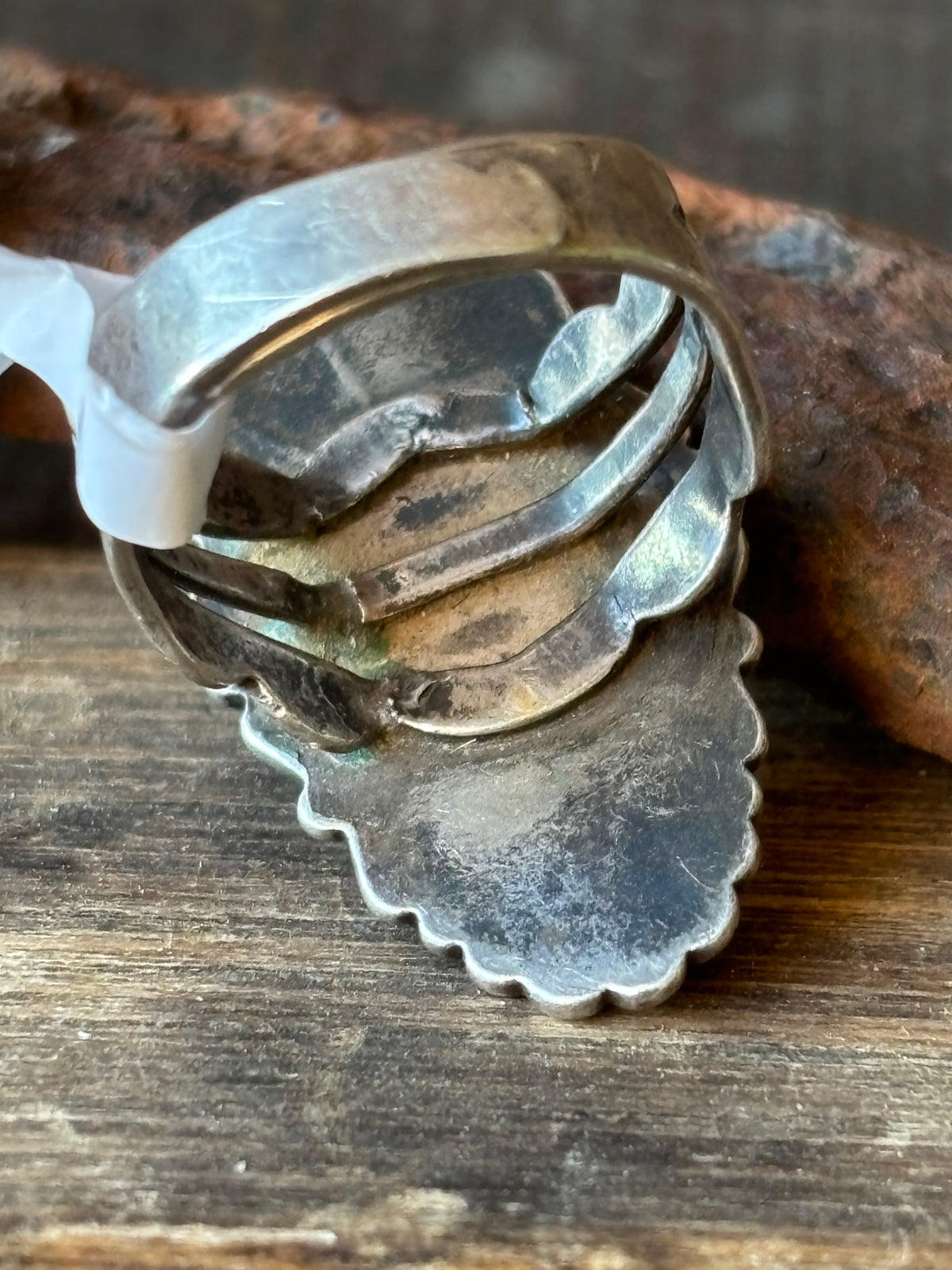 Vintage Fred Harvey Eara Sterling Silver & Royston Turquoise Ring Size 6-9 Adj.