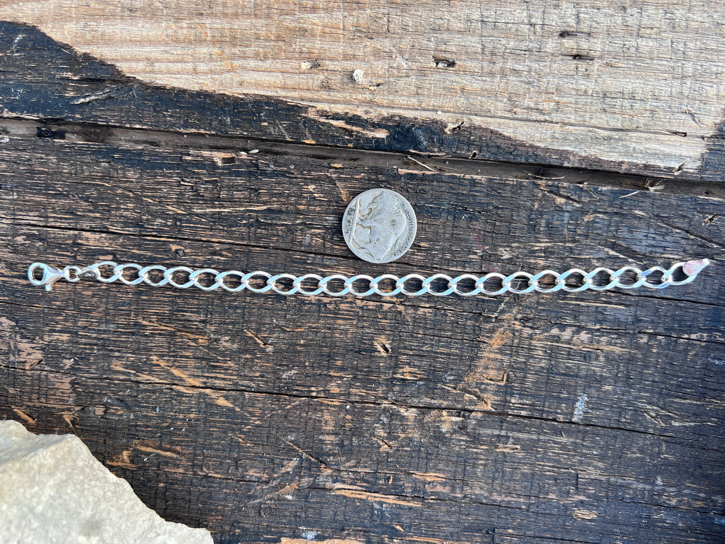 Sterling Silver (made in Italy) High-shine Link Bracelet Sz 7.5”