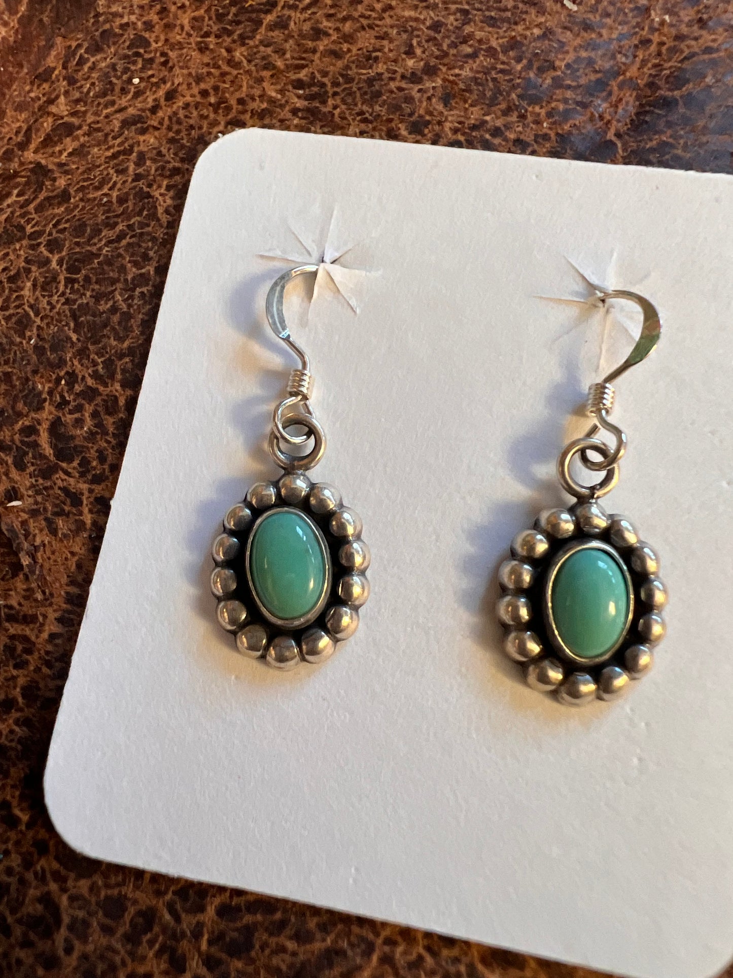 Southwest Sterling Liquid Silver Necklace & Tyrone Turquoise Pendant & Earring Set