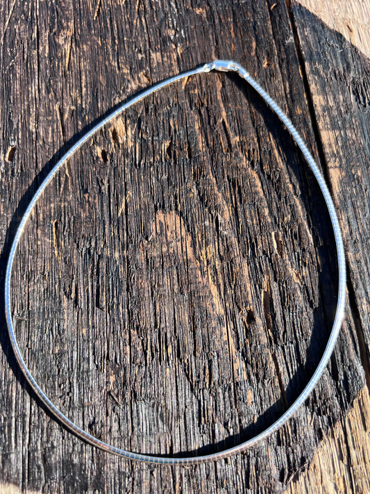 Sterling Silver Heavy Omega 3.5mm Necklace 18β