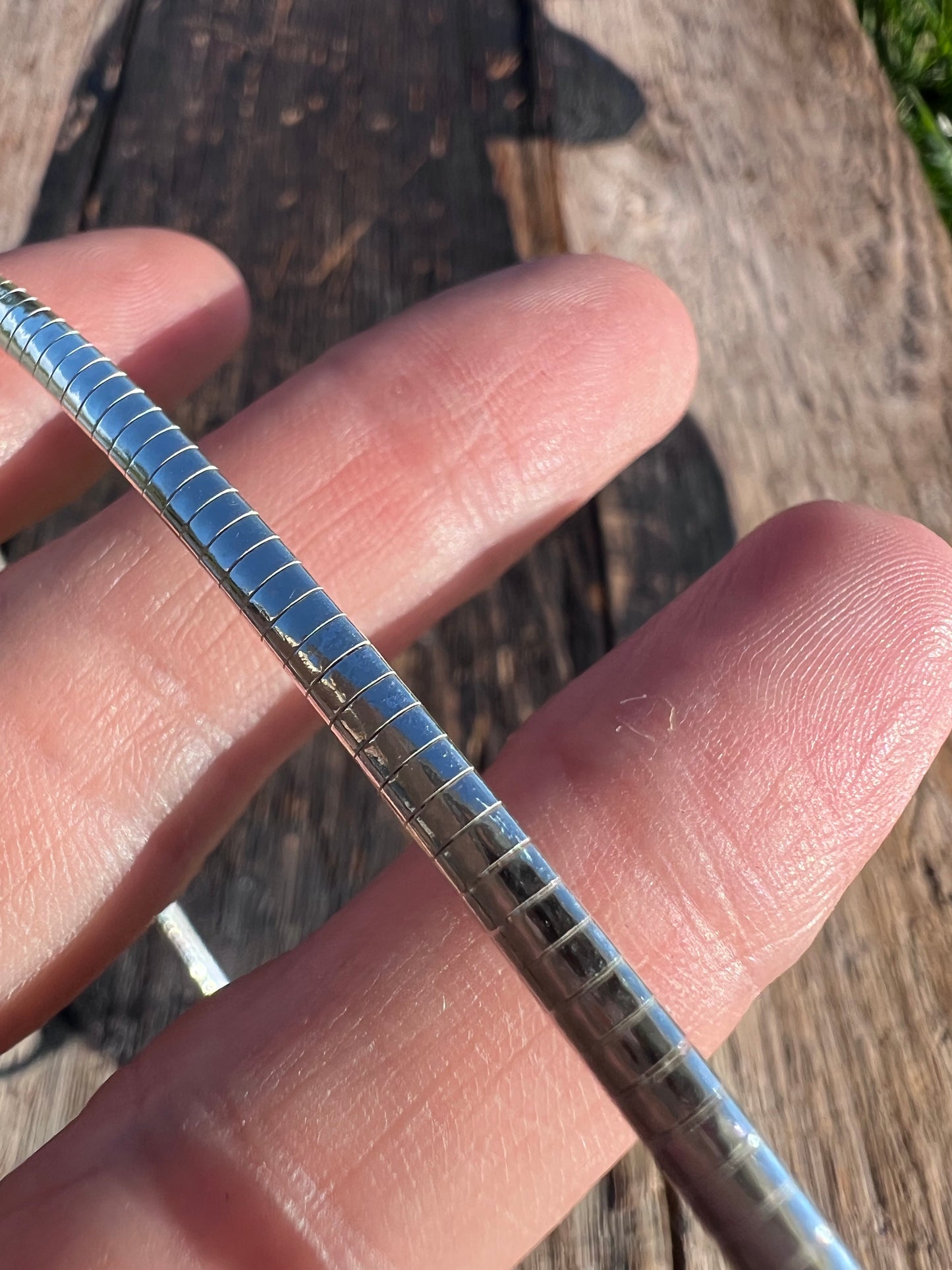 Sterling Silver Heavy Omega 3.5mm Necklace 18”