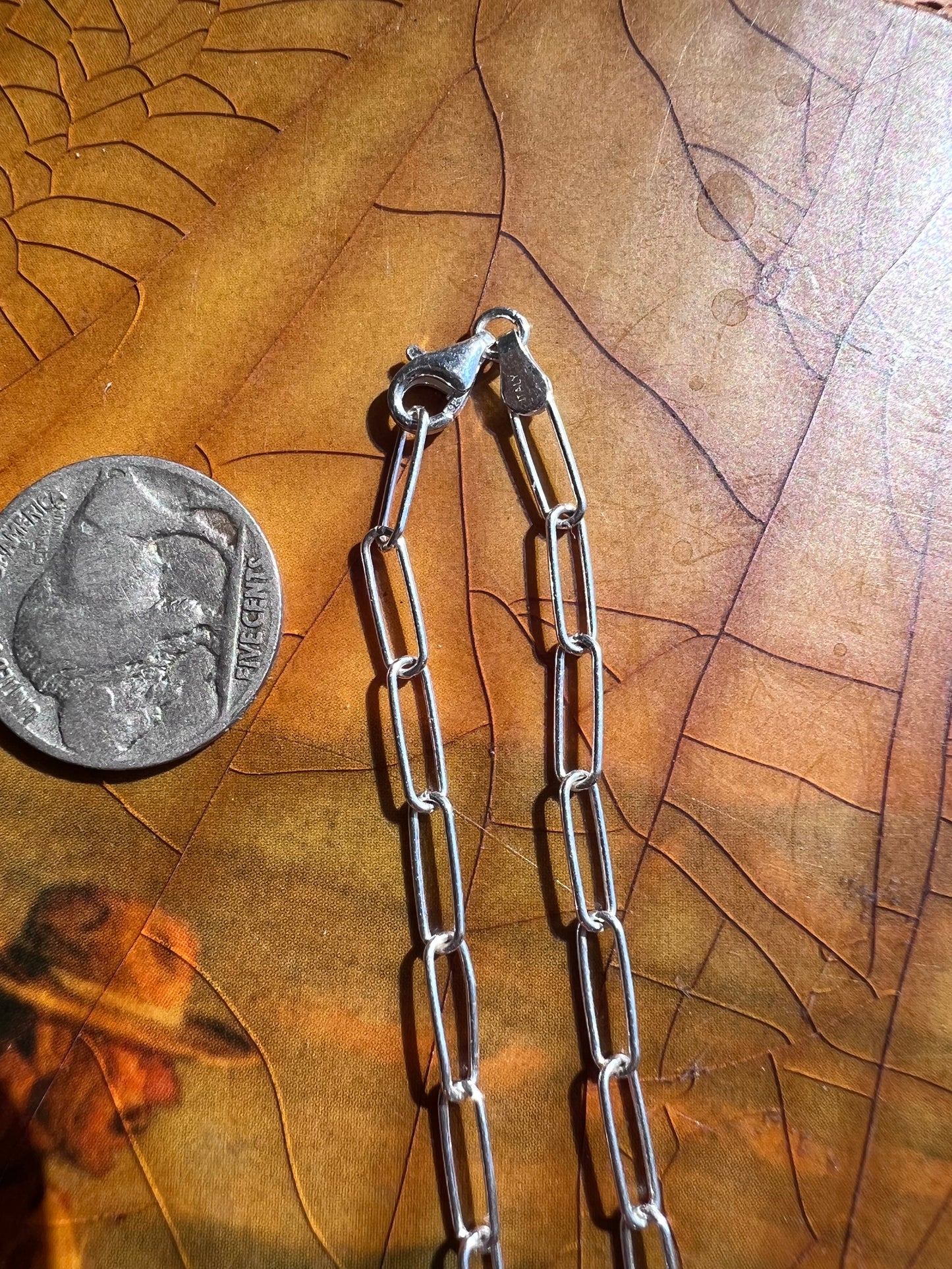 Sterling Chief Head Pendant & Paperclip High-shine Sterling Necklace 16”