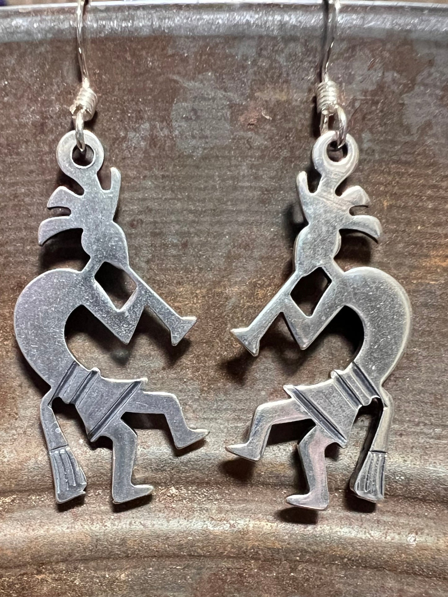 Sterling Silver Kokipelli Dangle Earrings 1.5β