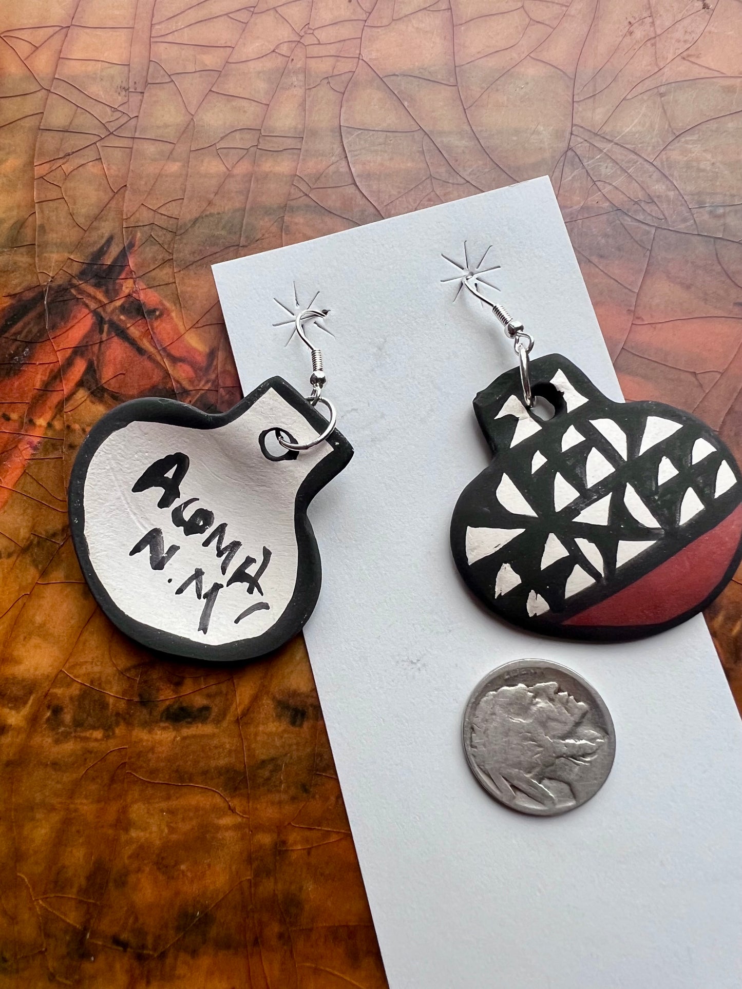 Handmade Acoma Pueblo Pottery Earrings by Mary Garcia