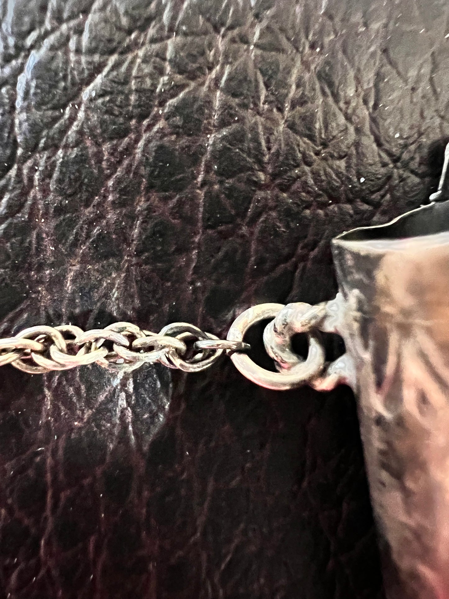 Vintage Navajo Handmade Sterling Silver & Turquoise Bic Lighter Case Chain Necklace 24β