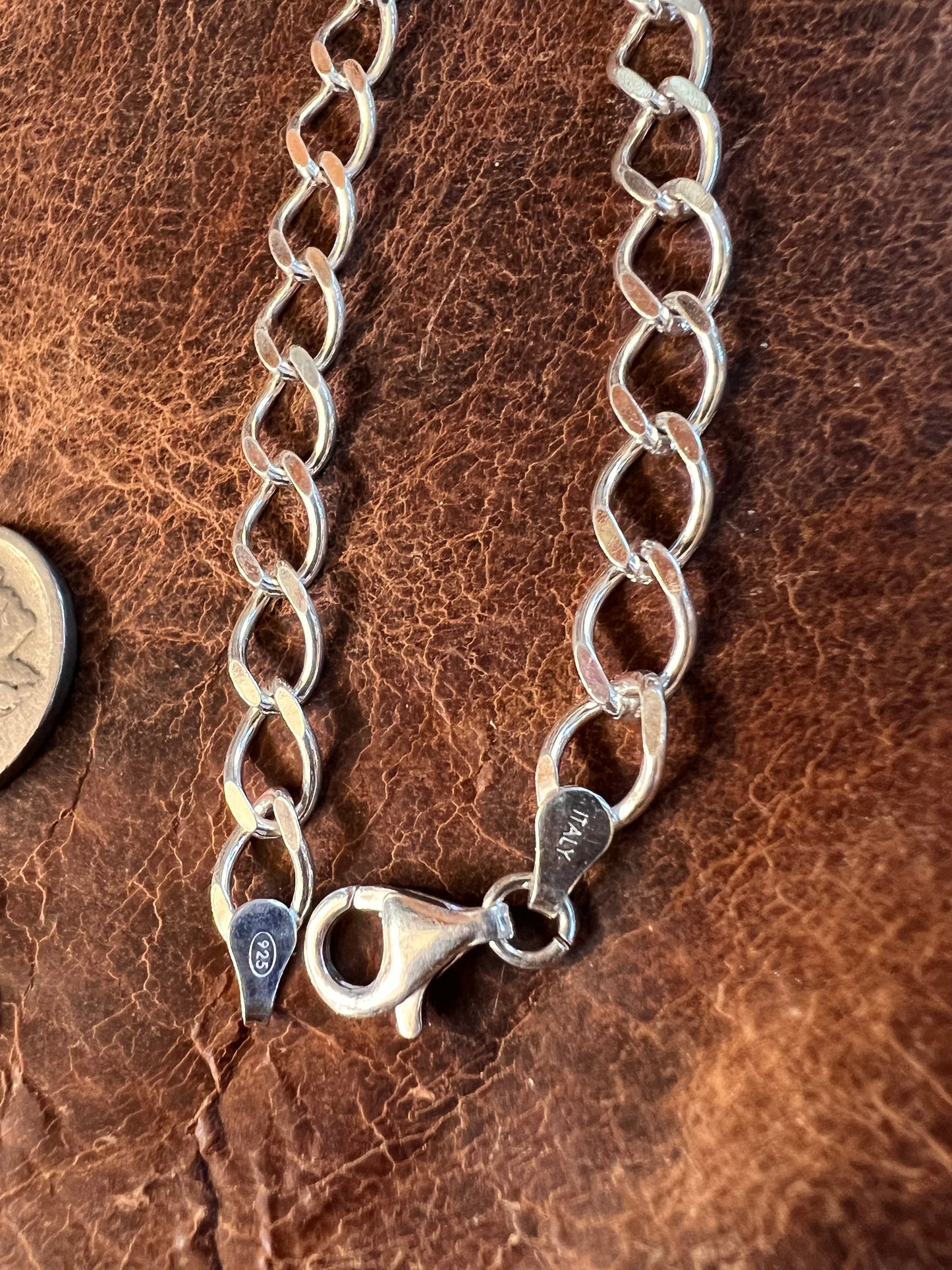Made in Italy Mirrored Link Chain Bracelet 7.5”