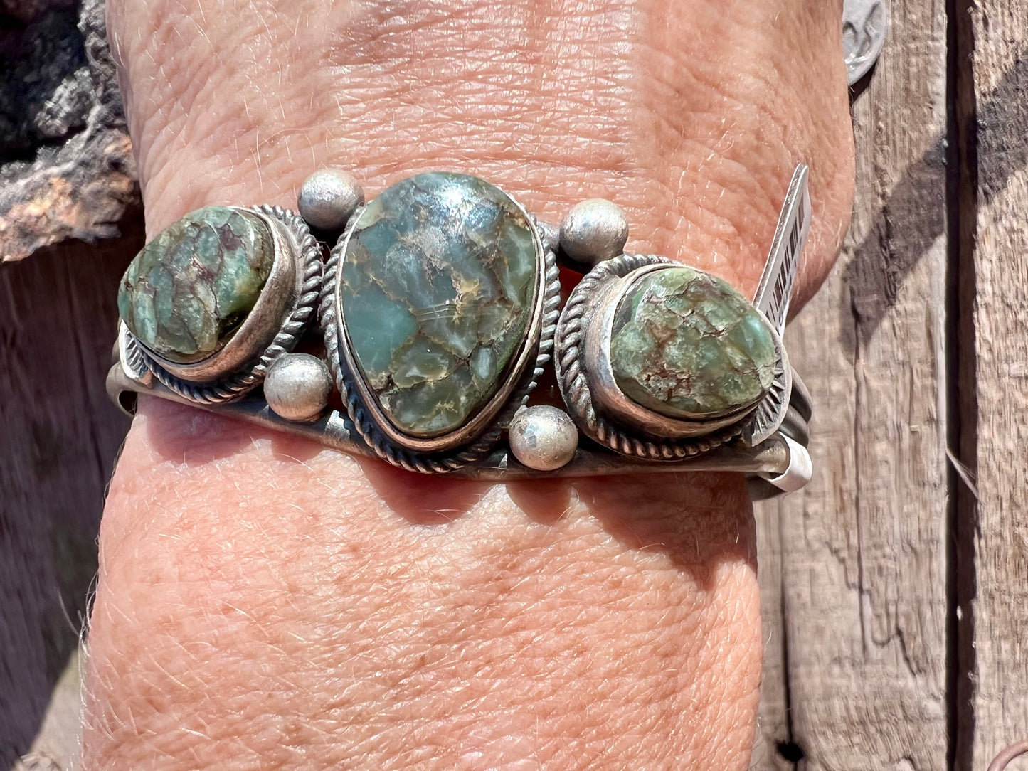 Navajo Handmade by Larose Ganadonegro Damele Variscite Cuff Sz 6.75