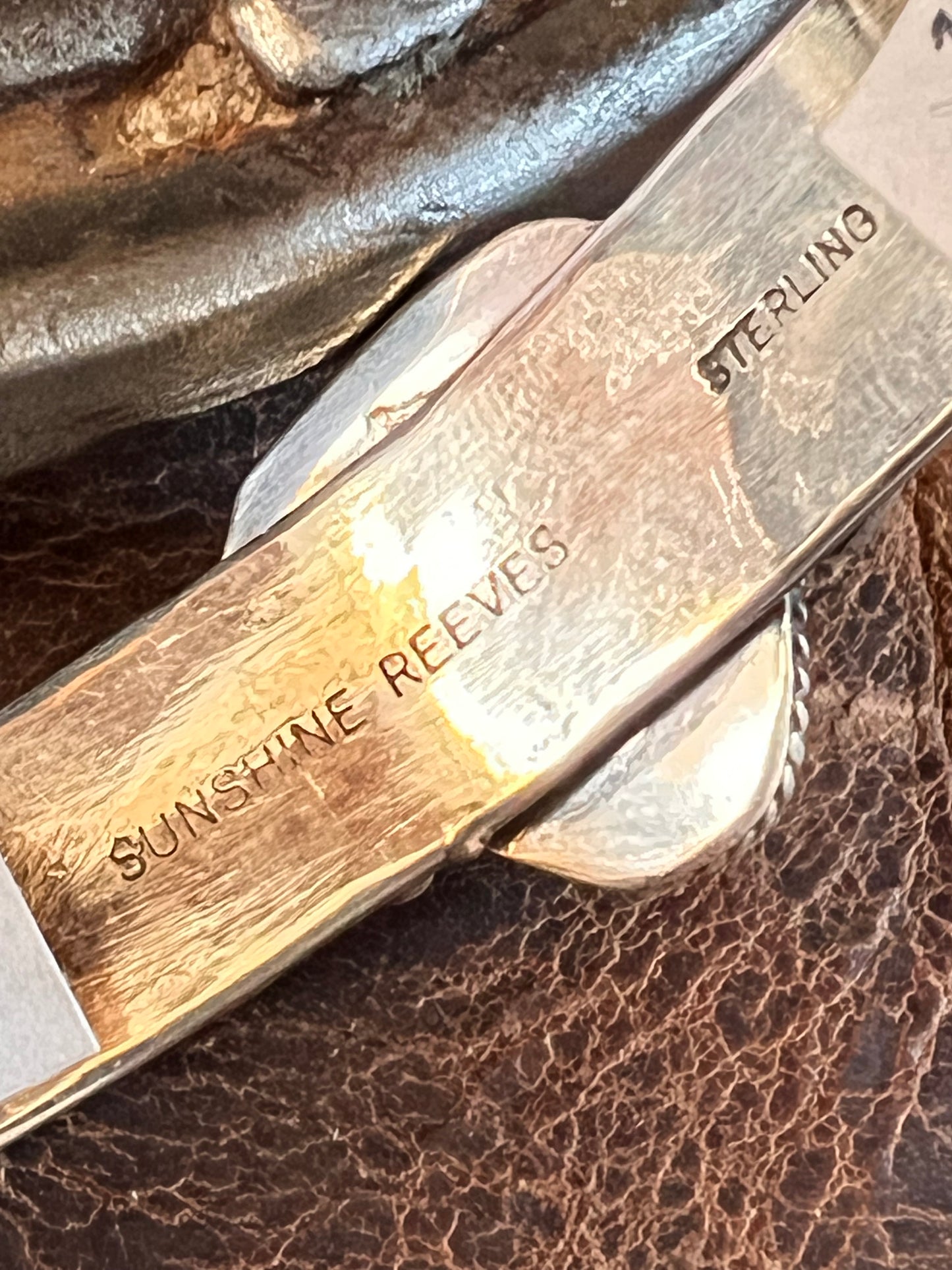 Handmade by Sunshine Reeves. Sterling & Royston Turquoise Cuff Sz 6.5