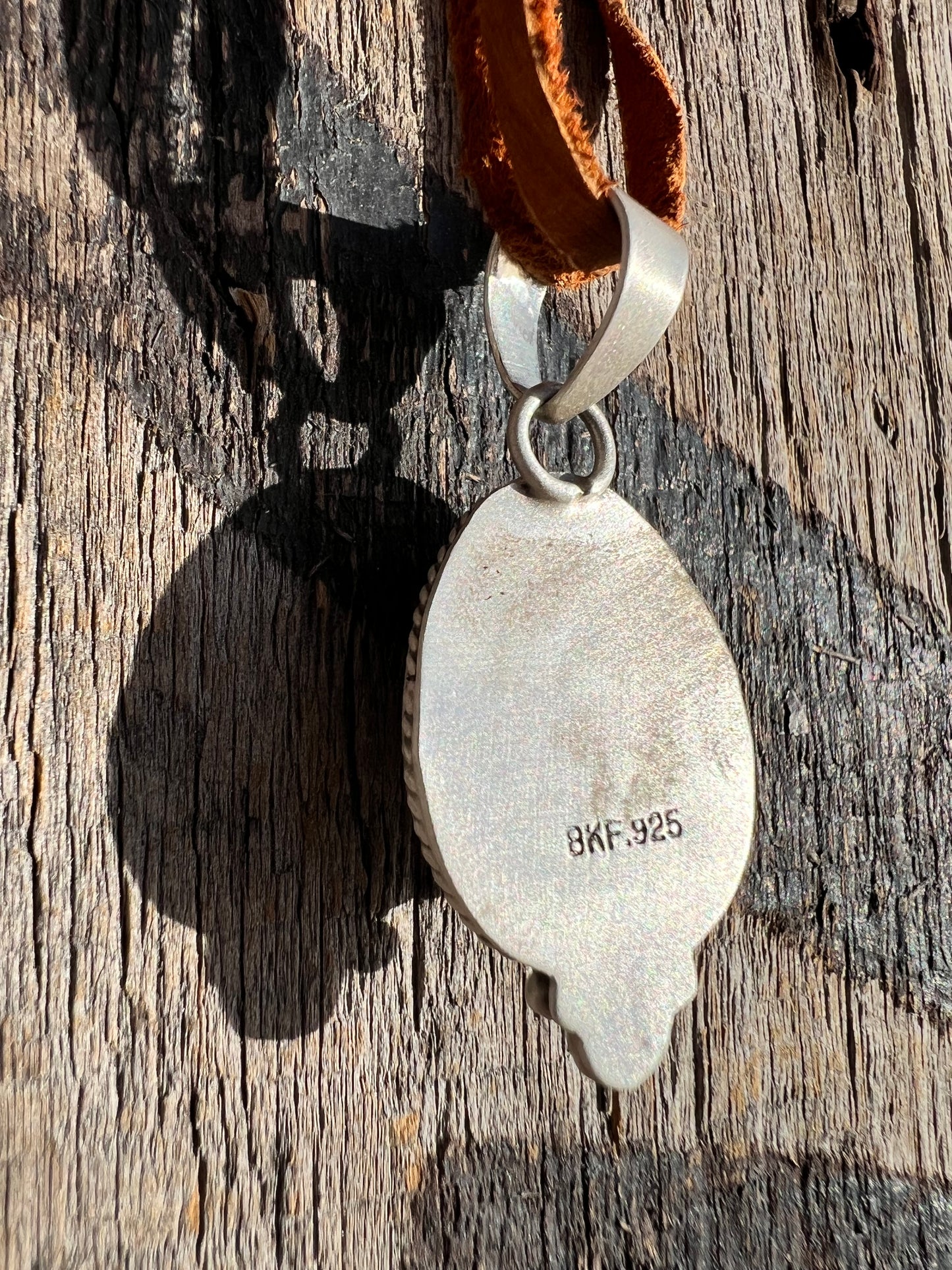 Blue Moon Turquoise & Sterling Silver Pendant - Navajo Handmade by Burt Francisco