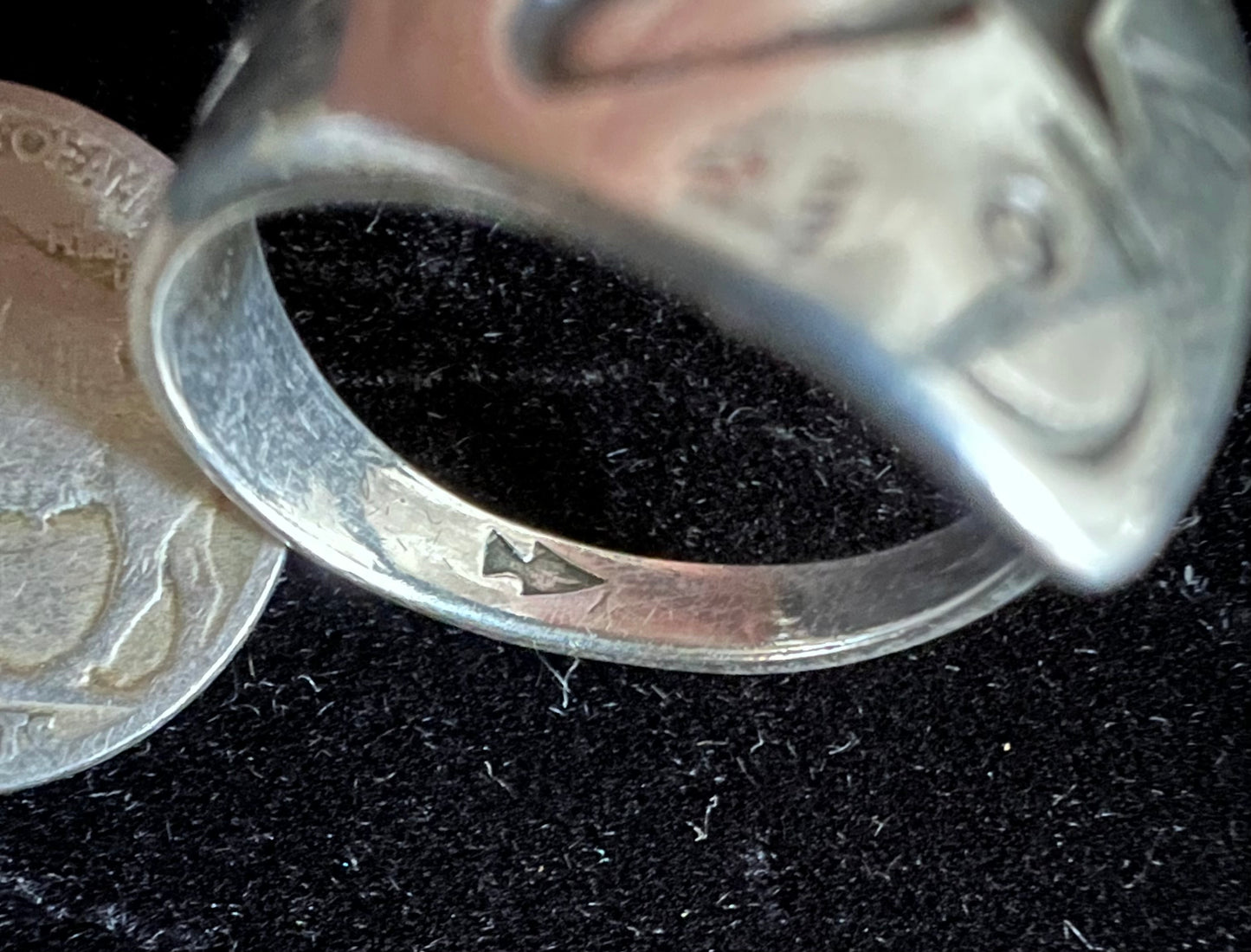 Vintage Navajo Handmade Sterling Teepee Stamped Ring Sz 10