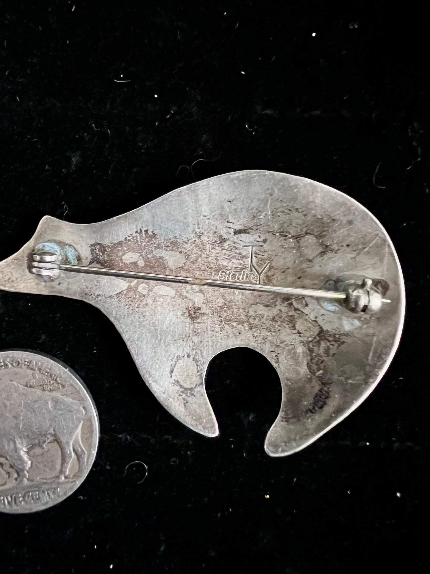 Vintage Navajo Handmade Bear Pin
