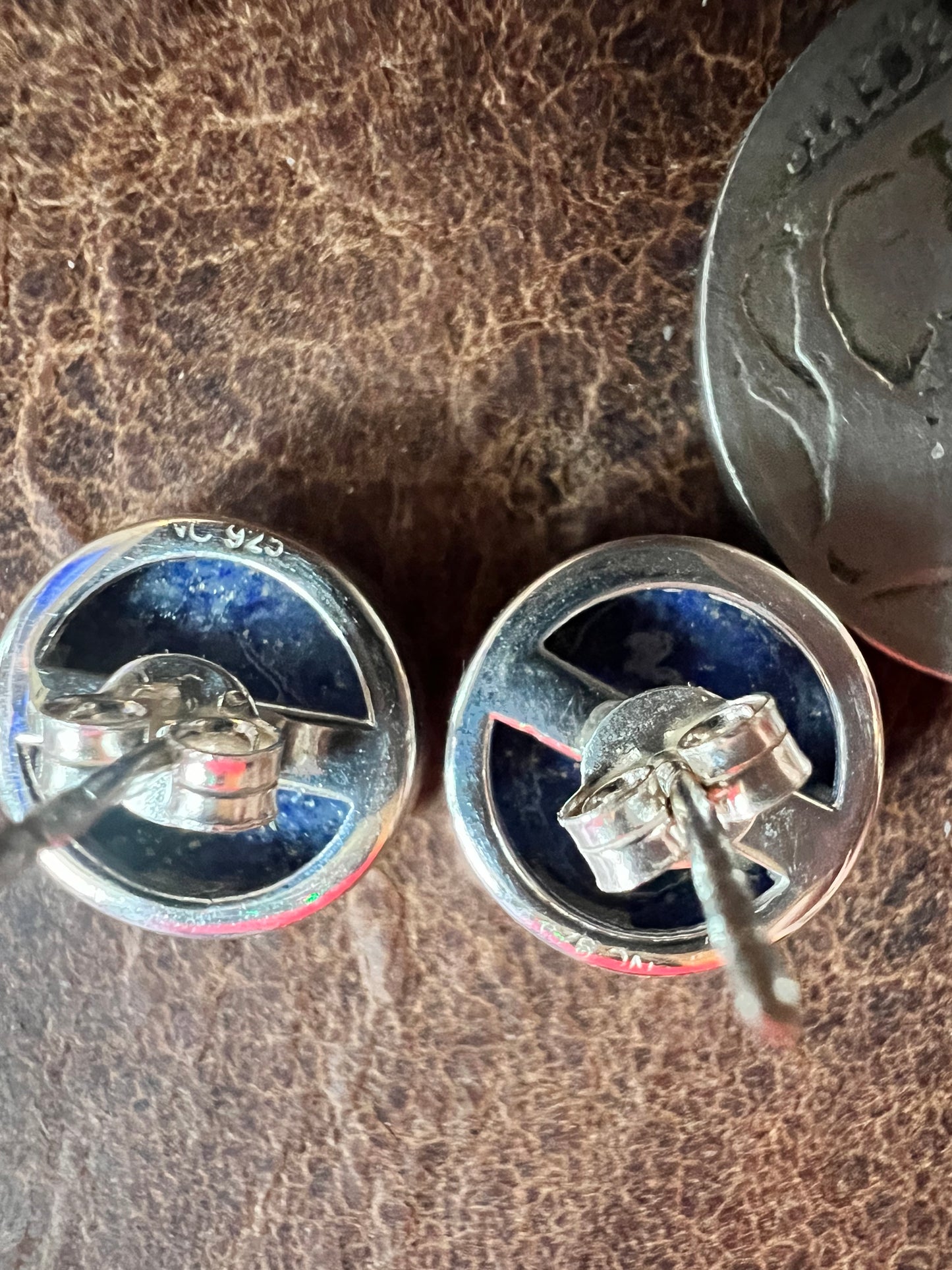 Lapis & Sterling around Post Earrings