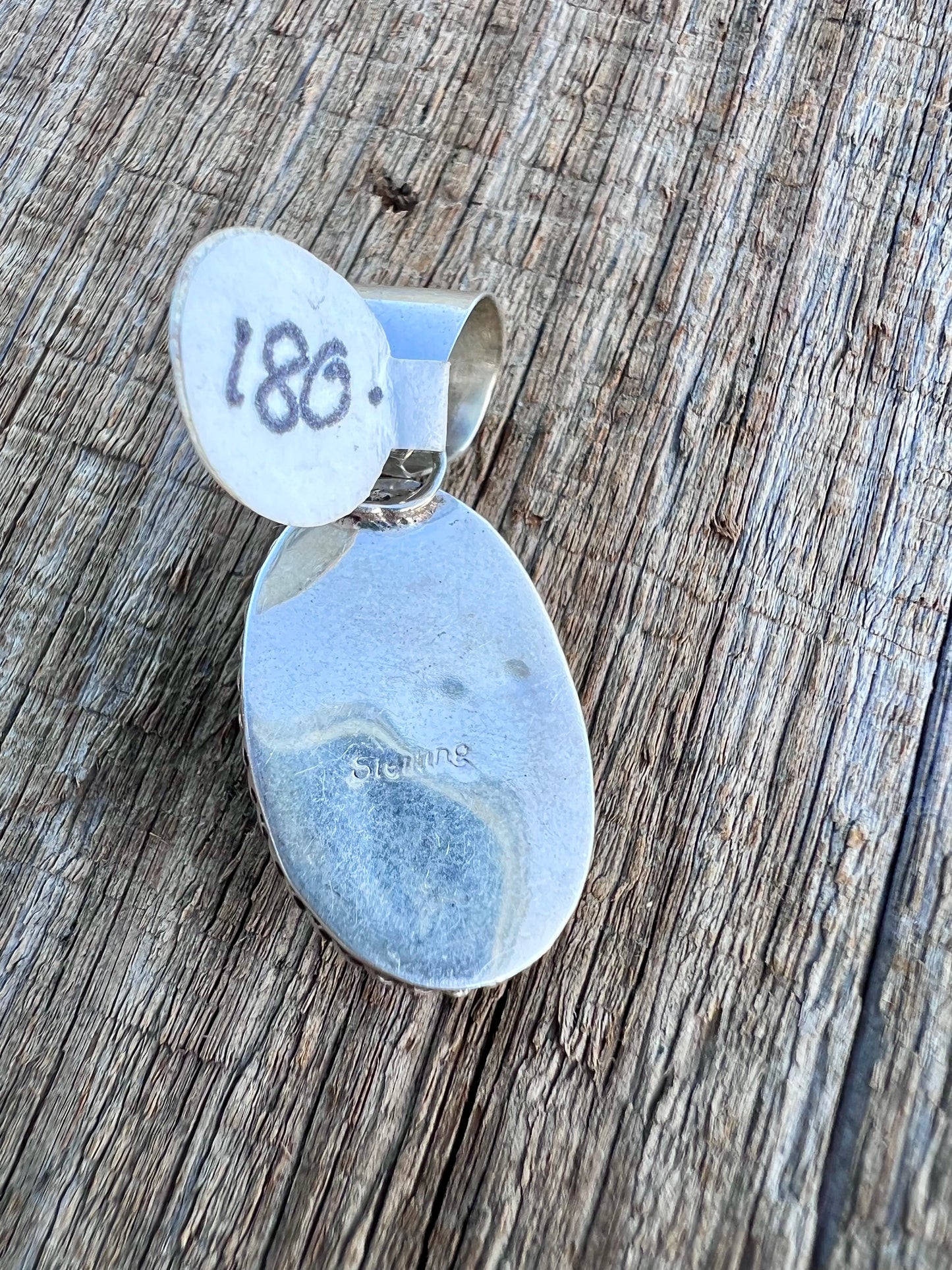 Native American Handmade Sterling & Natural Carico Lake Turquoise Pendant 1.5”