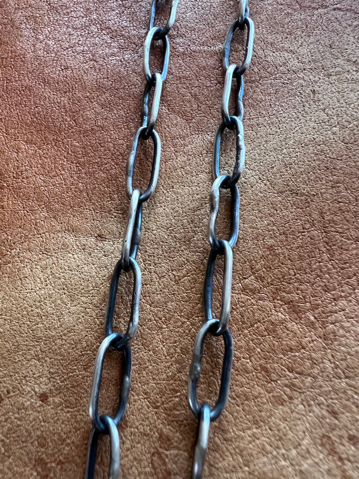 Handmade Sterling Heavy Paperclip Chain Necklace 24”