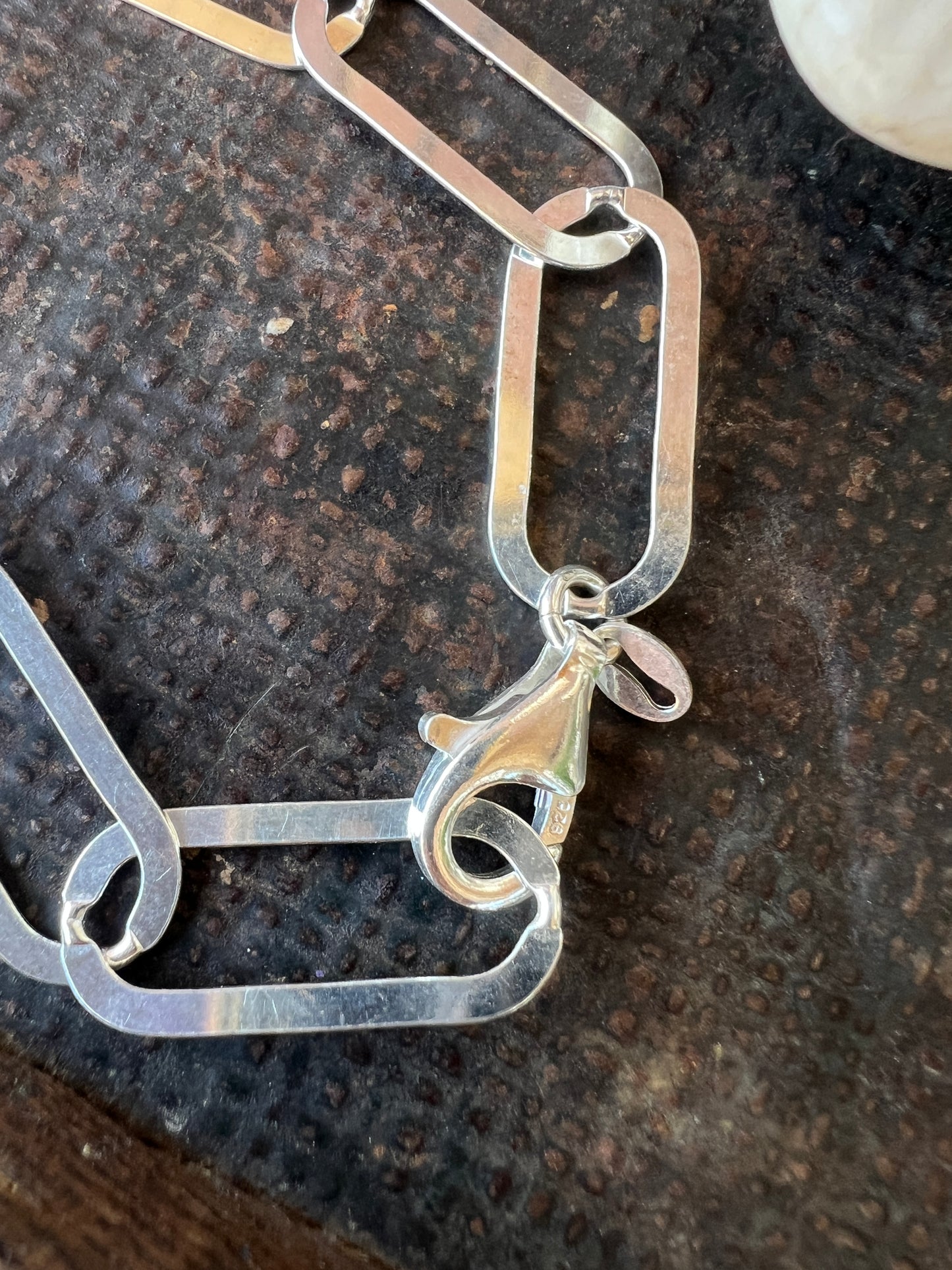 Chunky Sterling Silver Paperclip Link Chain (Made in Italy) Necklace 24”