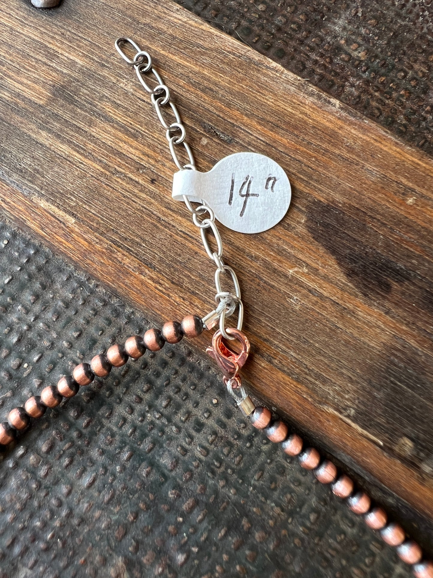 Genuine Copper Beads with Campitos Turquoise Necklace 14”-16”