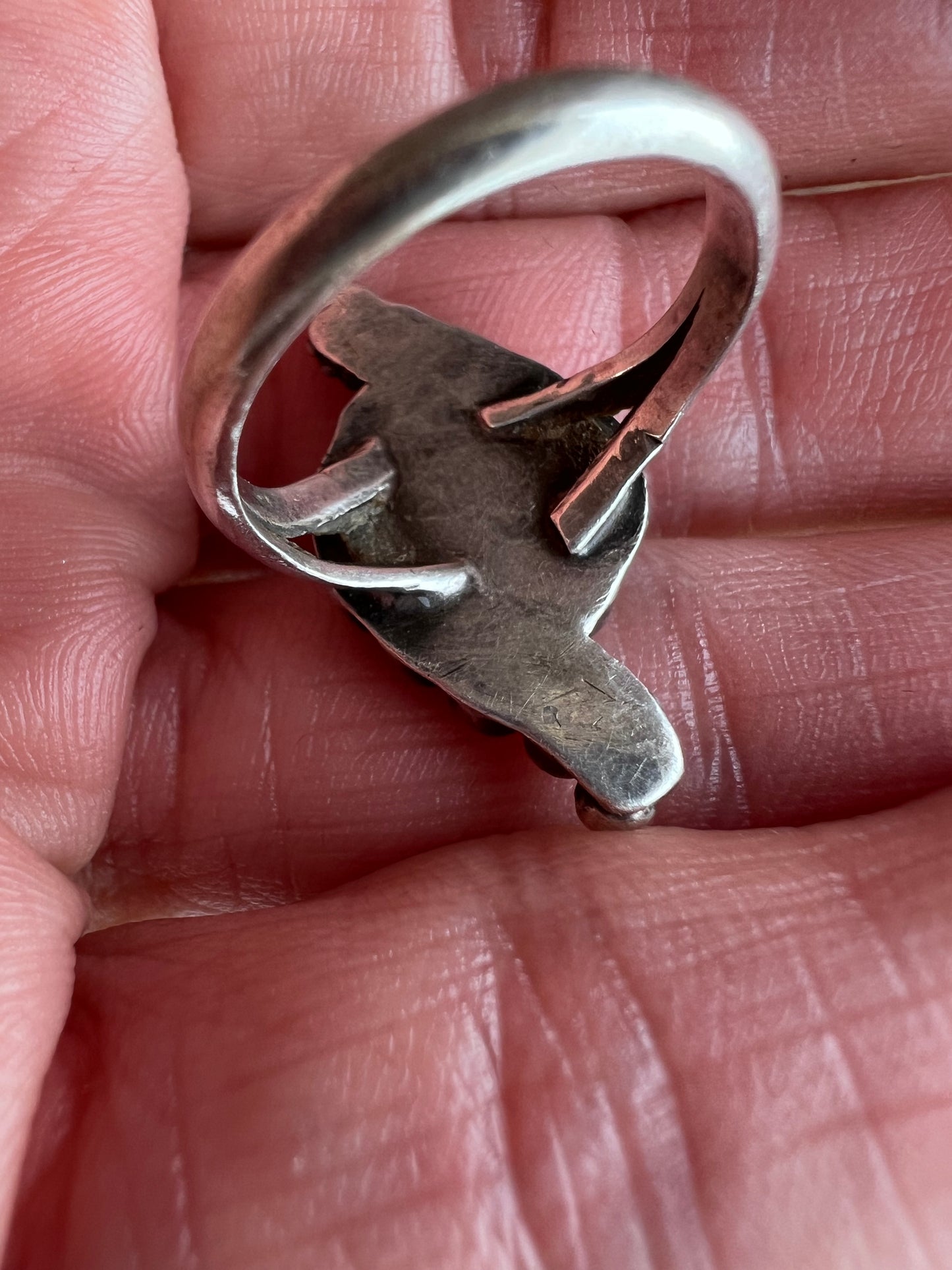 Vintage Handmade Sterling & Turquoise Ring Sz 6.5