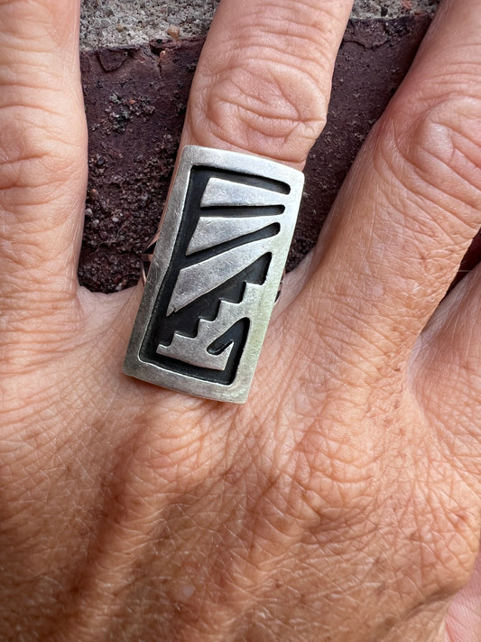 Vintage Native American Hopi Handmade Sterling Ring Sz 6.25