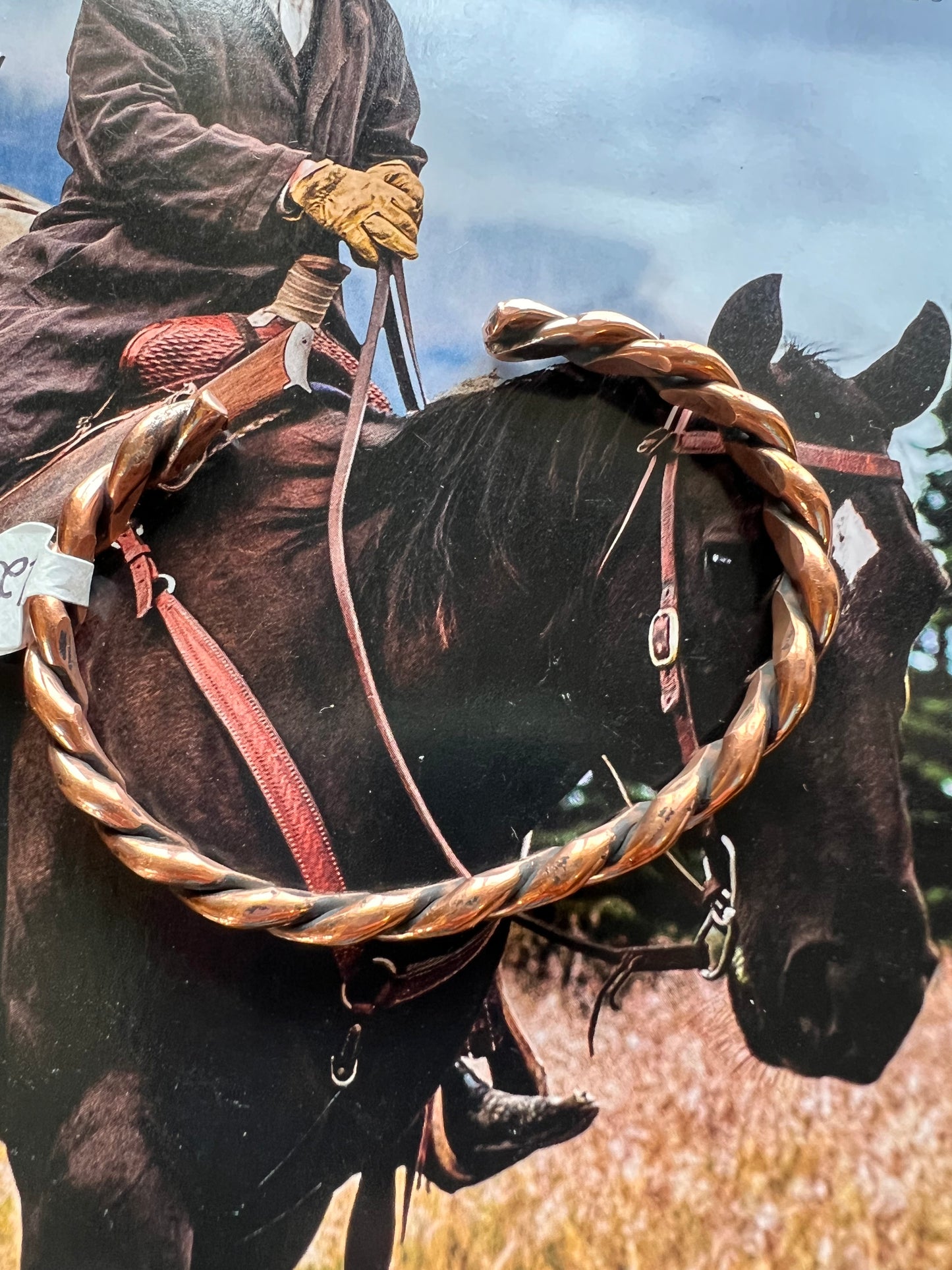 Copper Heavy Twist Wire Cuff Bracelet 7 1/8”