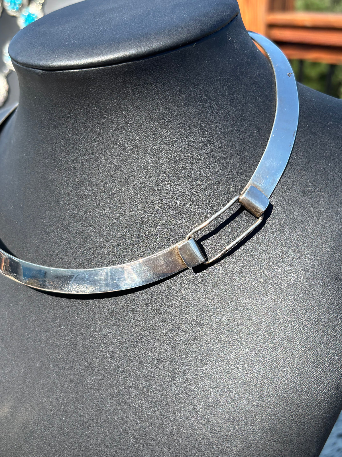 Vintage Sterling Silver Collar Necklace 17”