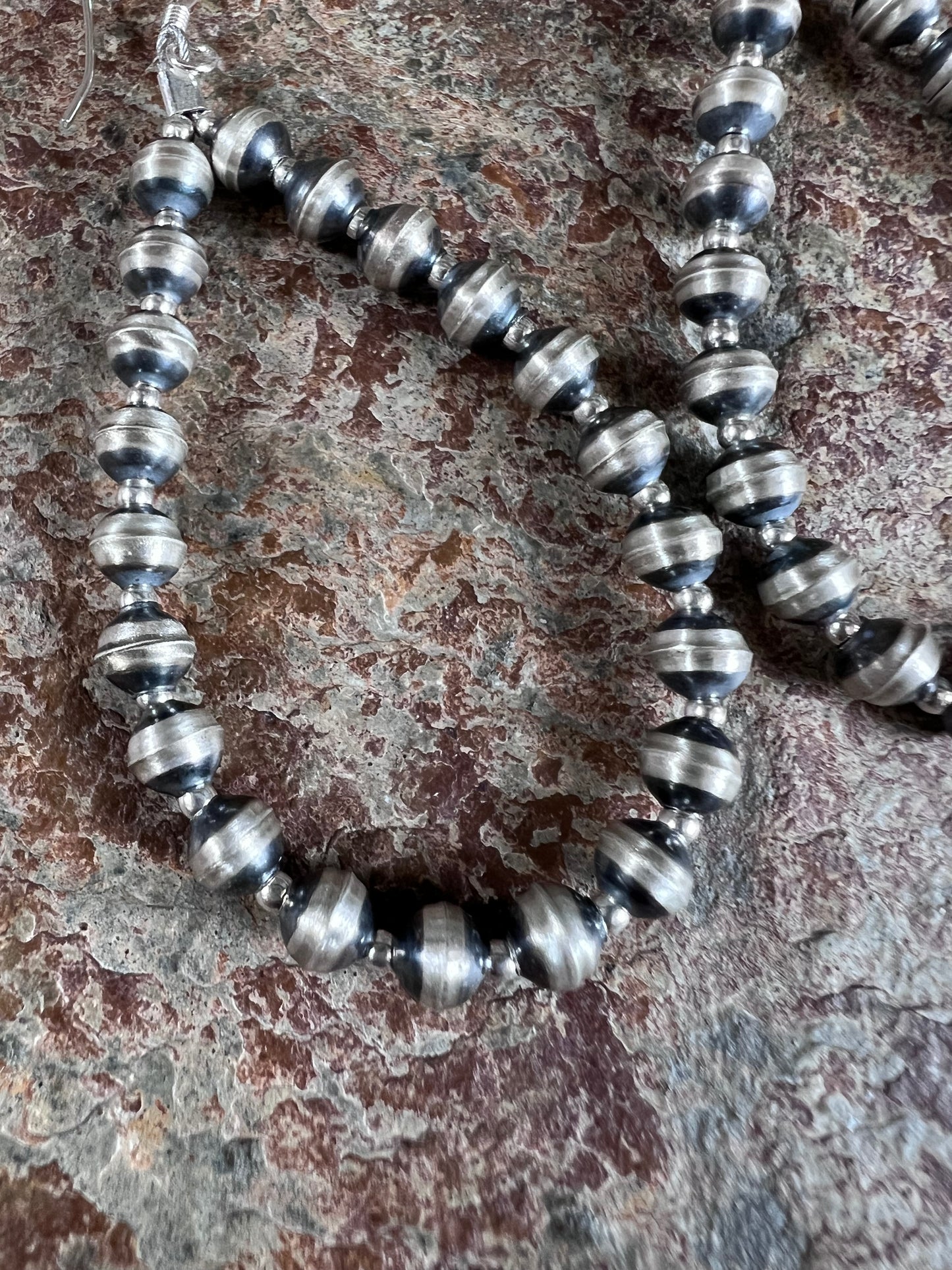 Sterling Silver 2-5mm Bead Teardrop Hoop Earrings 2.75”