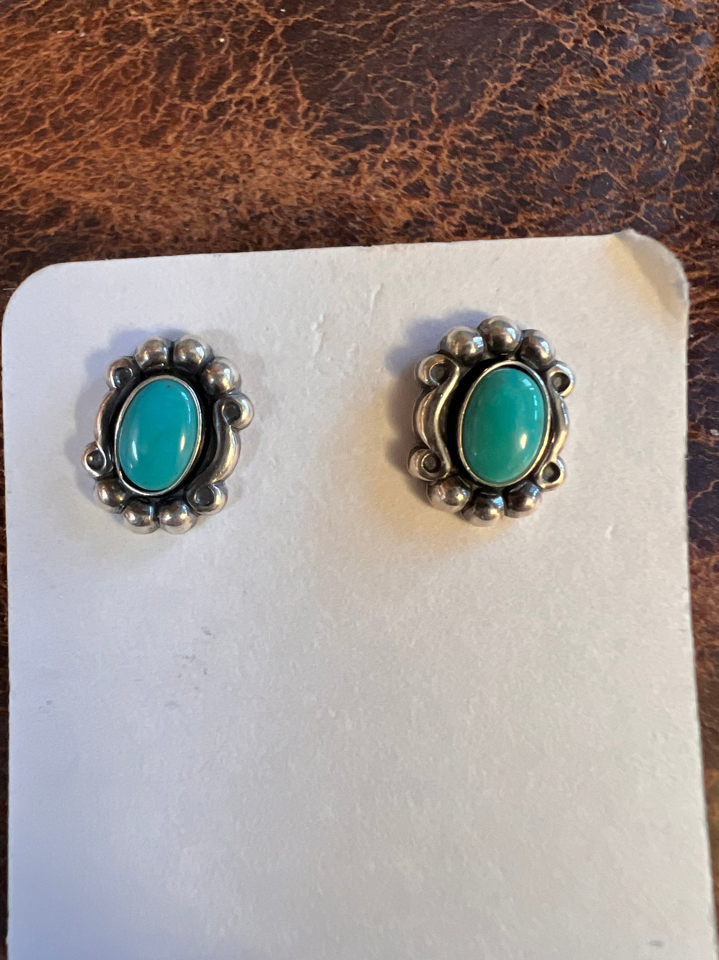 Southwest Sterling Liquid Silver Necklace & Tyrone Turquoise Pendant & Earring Set