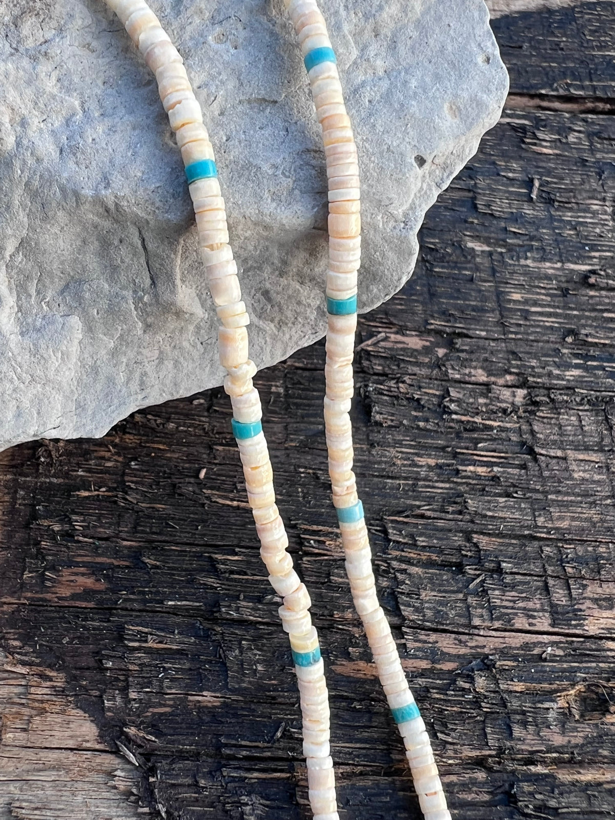 Native Tp Native American Handmade by Ramona Bird Turquoise & Shell Heishi 3mm B ...