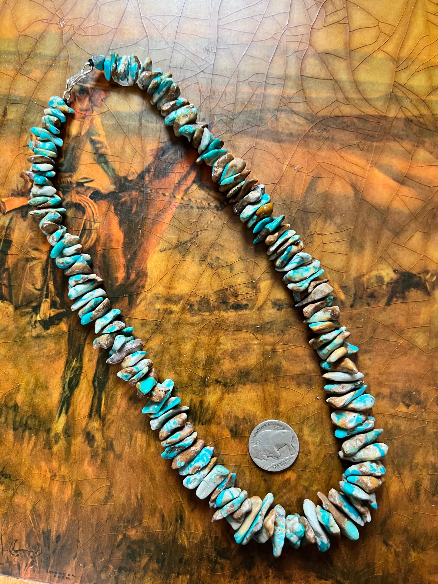 Super Chunky Fox Turquoise Necklace 19”