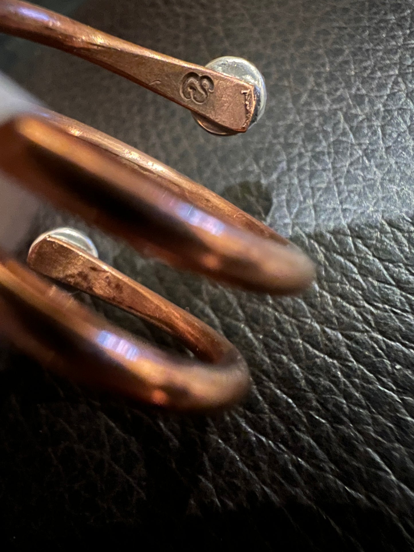 Navajo Handmade by Yolanda Skeets Adjustable Copper & Turquoise Ring