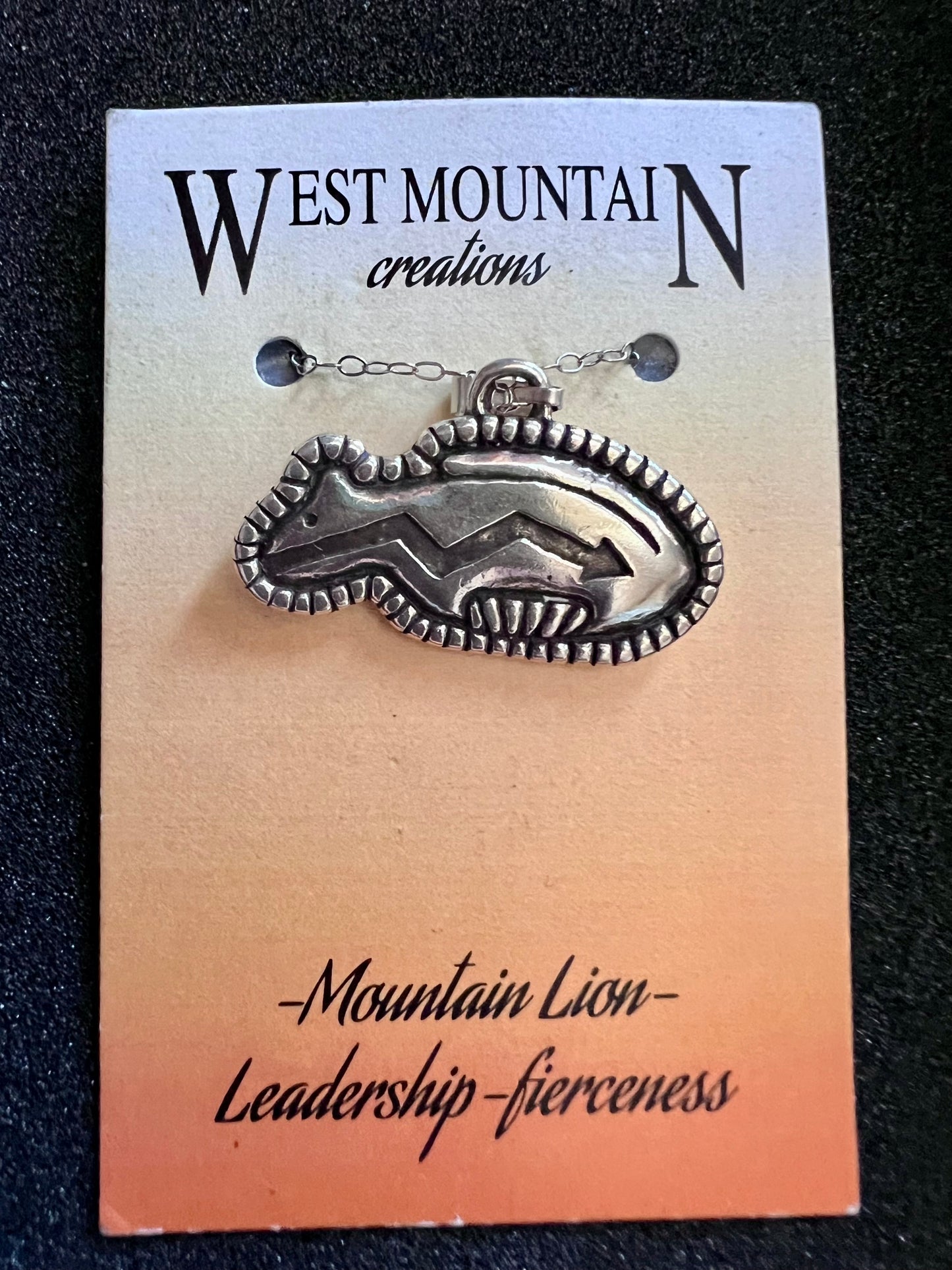 Sterling Silver Mountain Lion Fetish 18” Necklace
