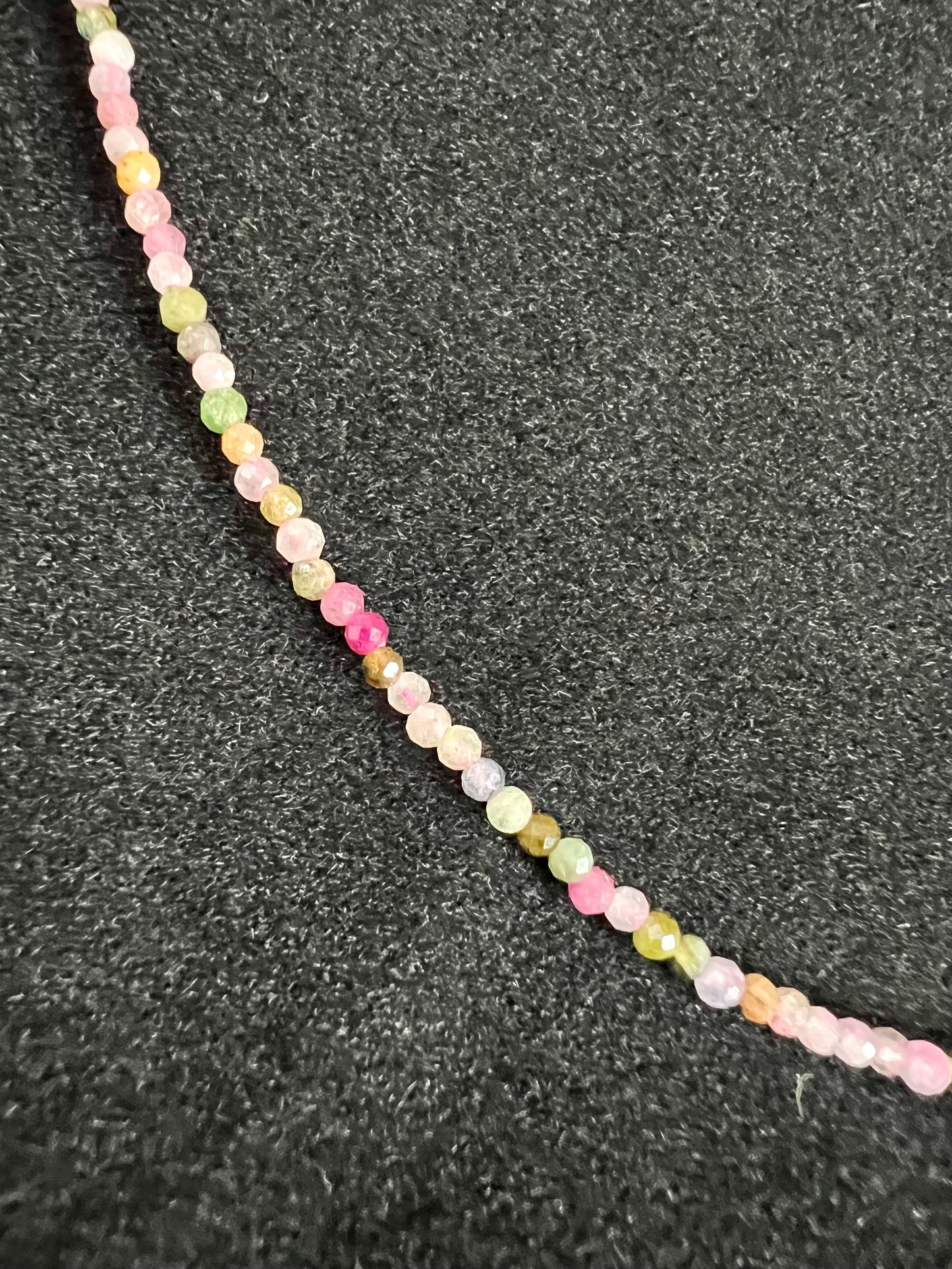 Dainty Faceted Tourmaline Necklace 16”