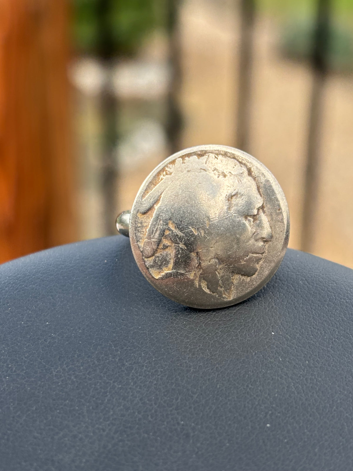 Buffalo Nickel Ring Sterling Silver Band Sz 8.5
