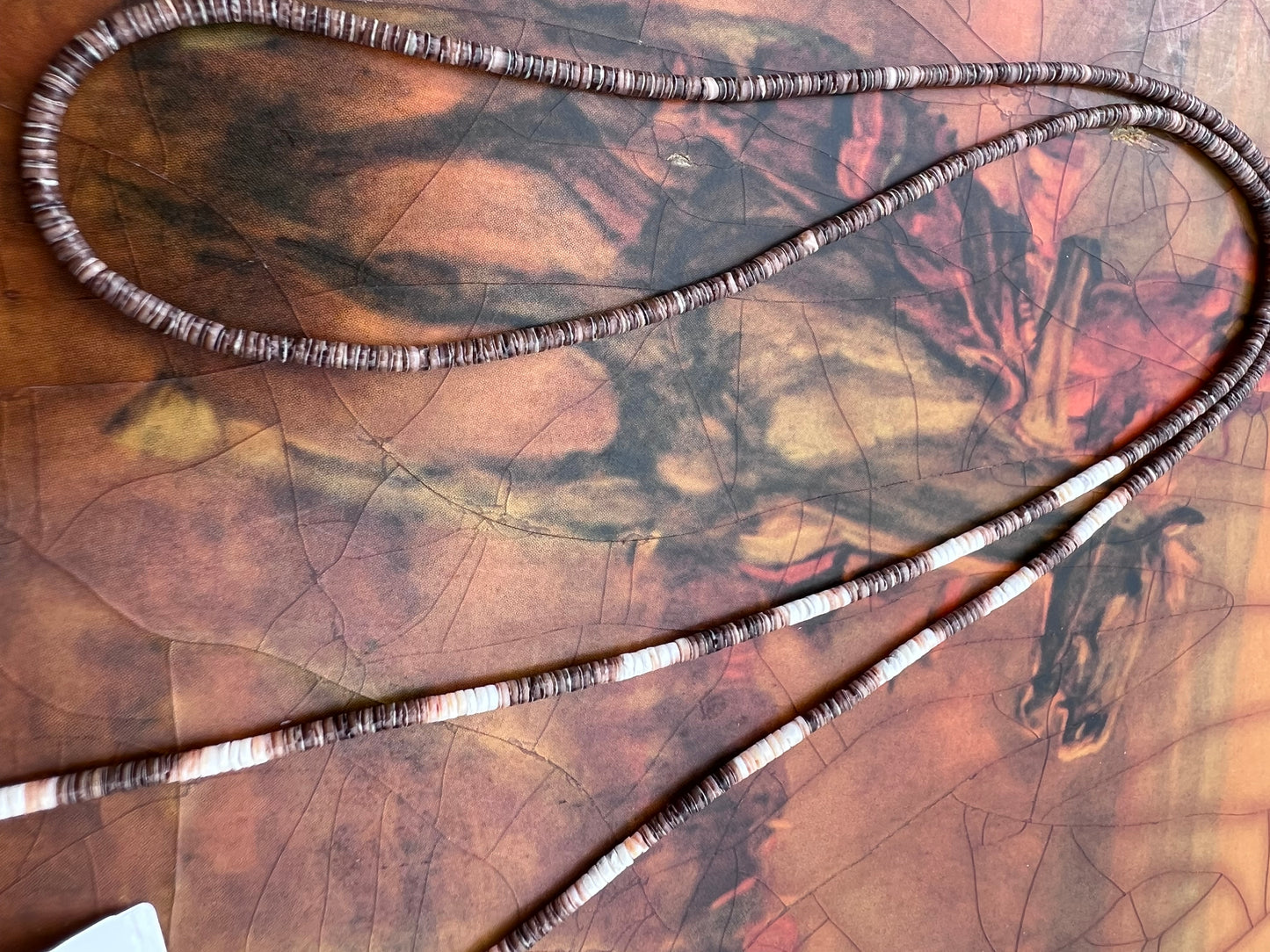 Native American Santo Domingo Handmade by Ramona Bird. Ombré Shell Heishi Eye-glass Holder 26”