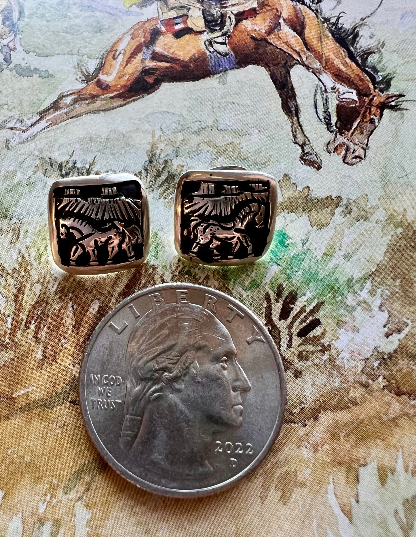 Handmade Storyteller Horse Post Earring 1/2”