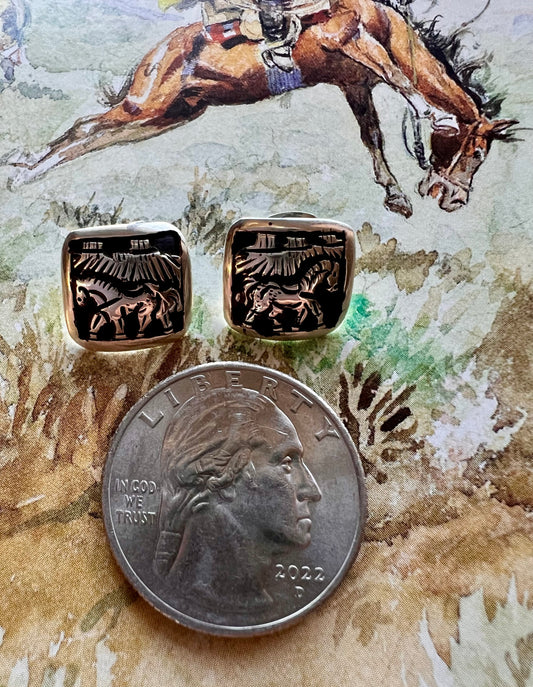 Handmade Storyteller Horse Post Earring 1/2”