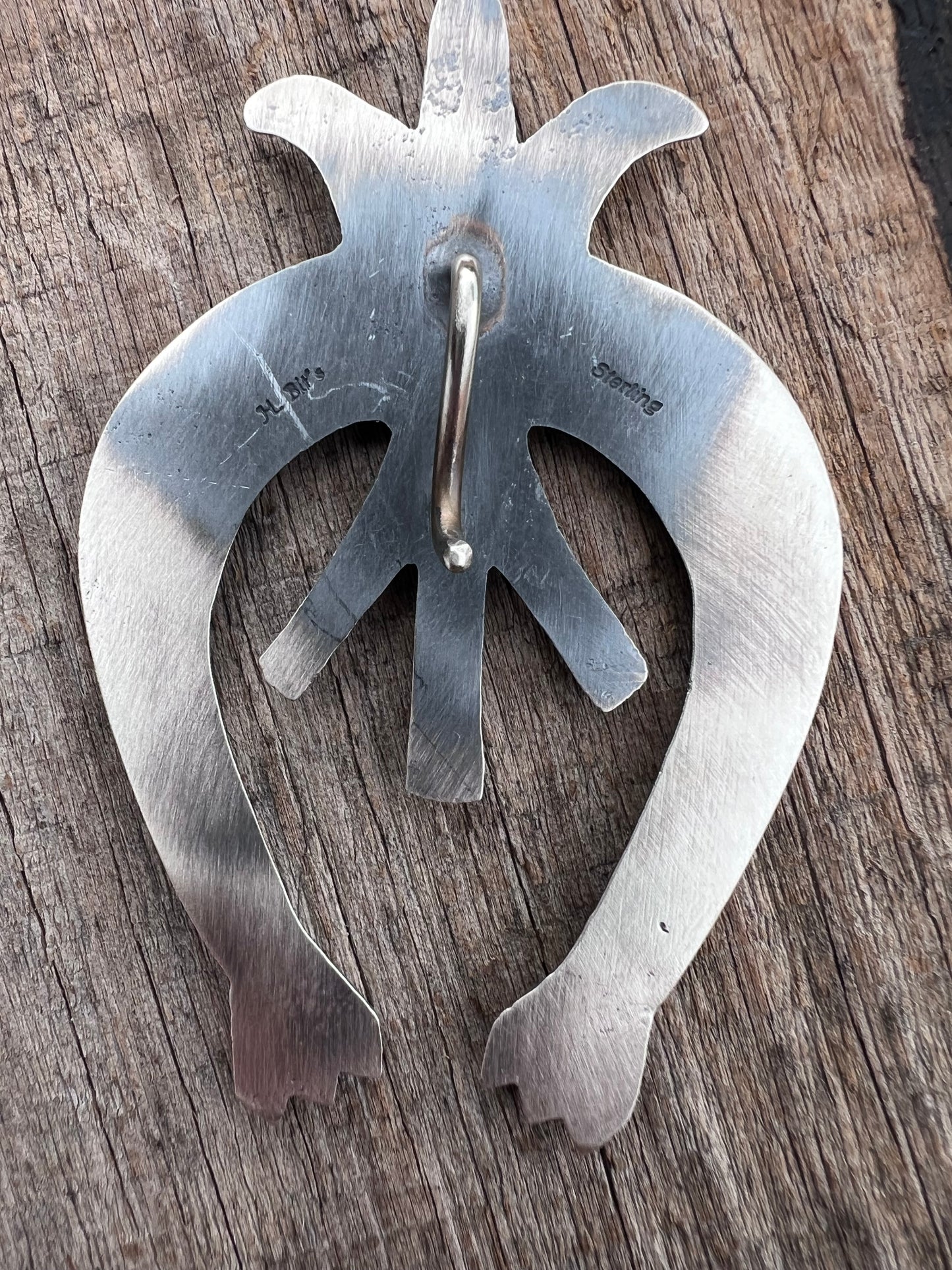 Native American Handmade by Harrison Bitsue- Sterling Cast Naja 3.25”