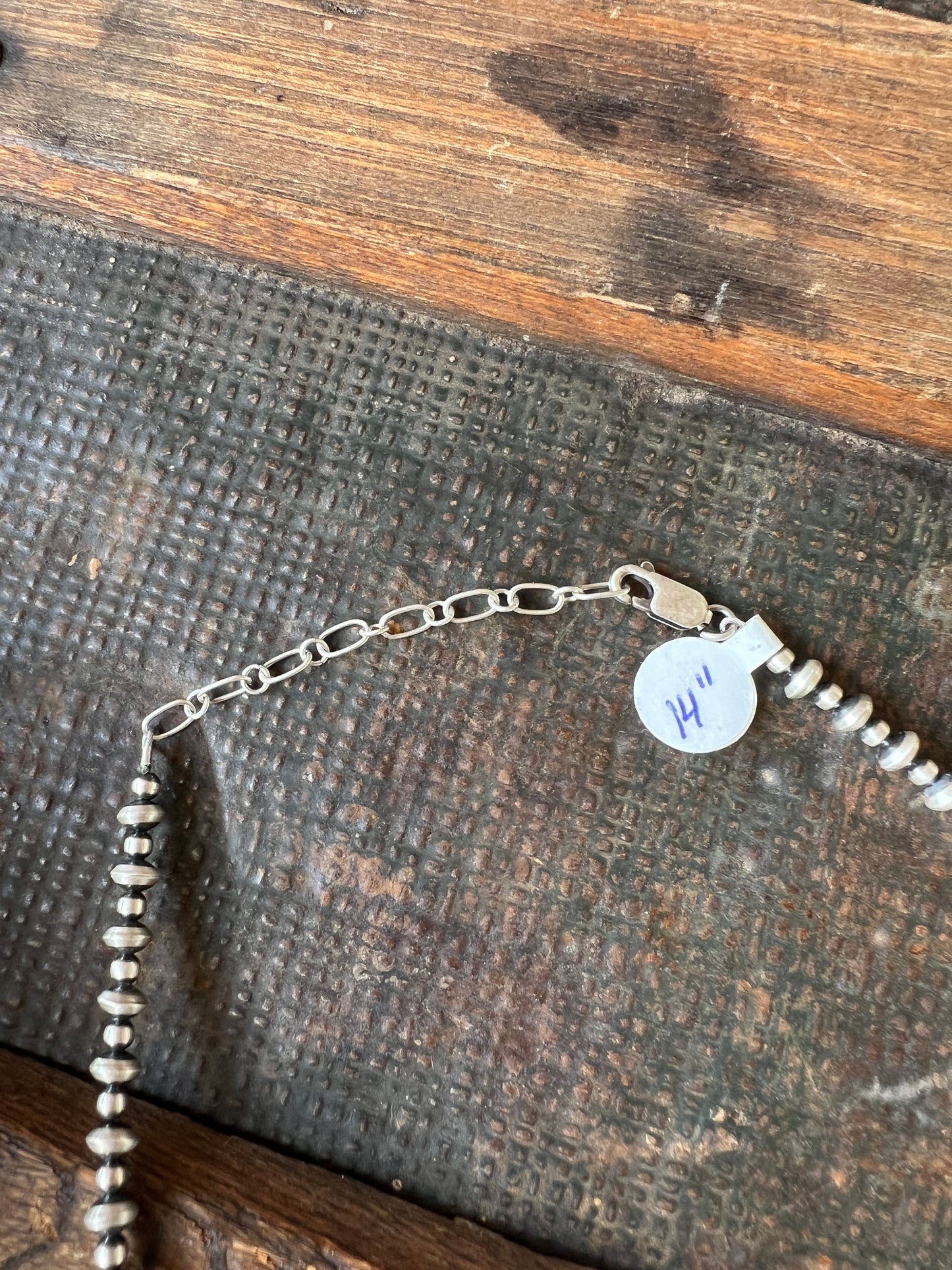 Sterling Silver Saucer & Round Bead Necklace 14”-16”