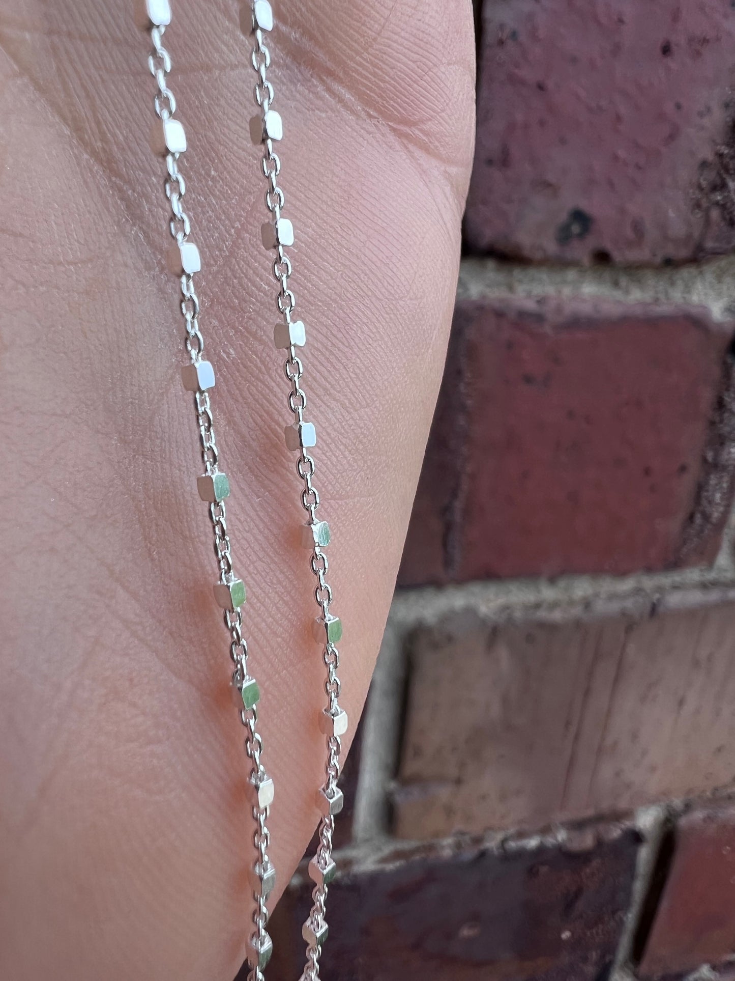 Sterling Silver Dainty Mirror Chain (made in Italy)18”