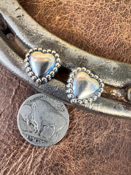 Sterling Silver Heart Post Earrings 1/2”